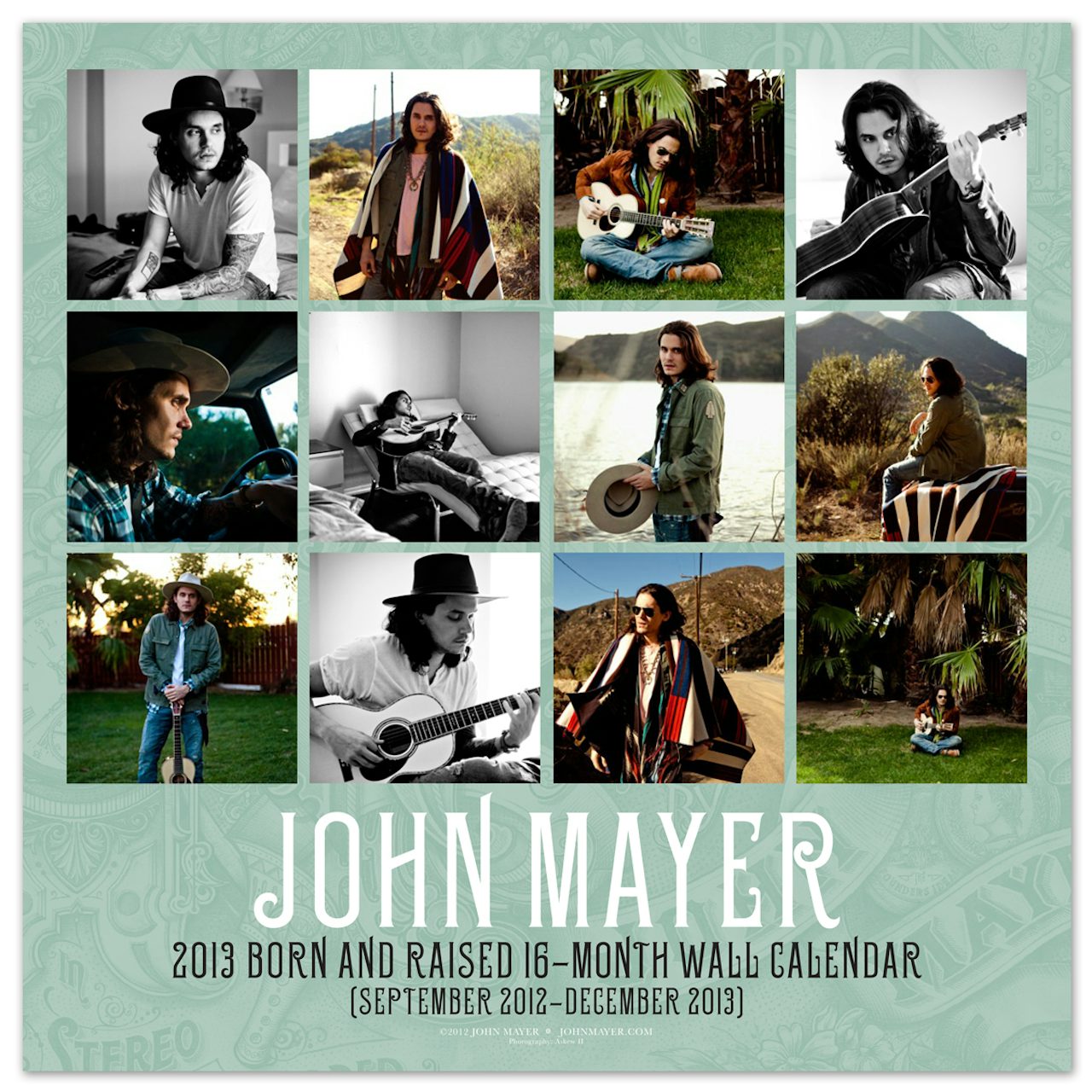 John Mayer 2013 Born and Raised Calendar and Wall Poster Combo