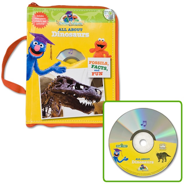 Sesame street all about dinosaurs book cd poster