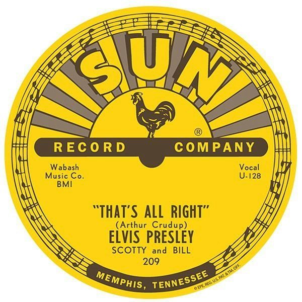 Elvis Presley Sun Records 'Thats All Right' 12 inch Sign