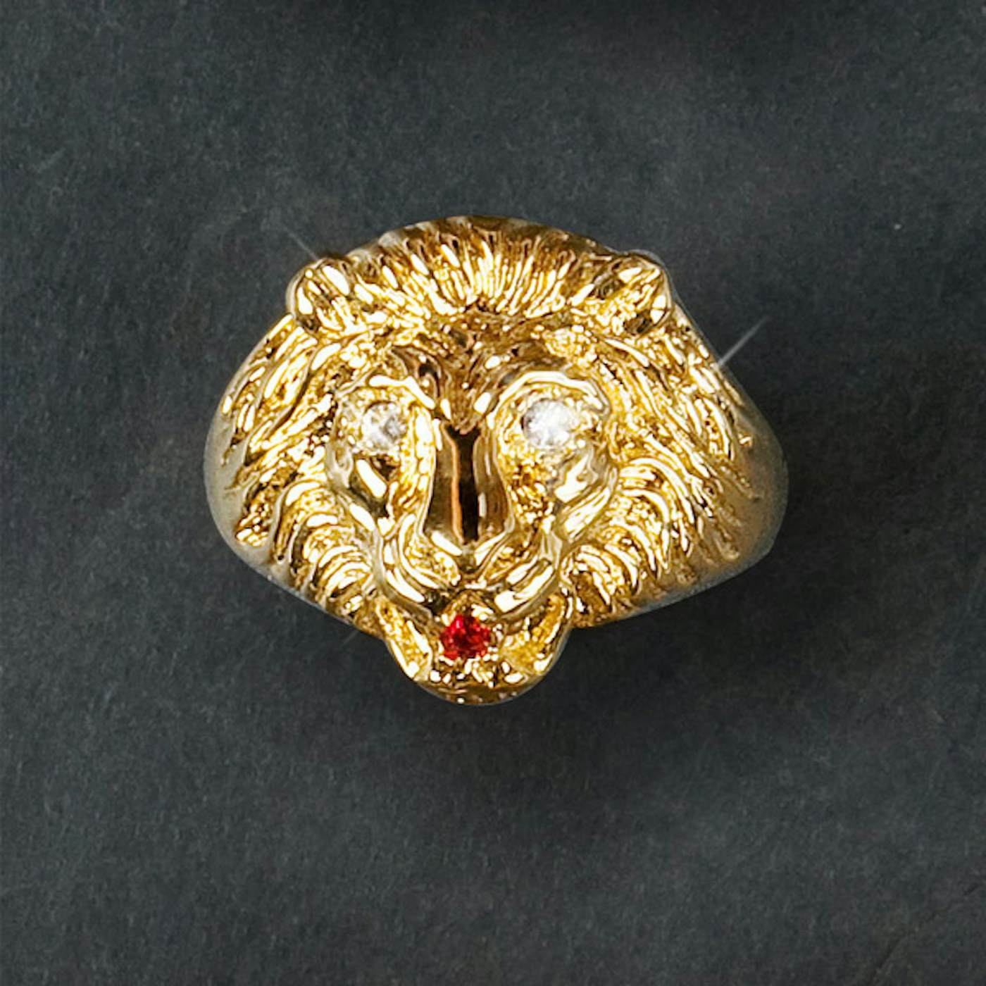 Elvis Presley 18kt Gold Plated Lion Head Ring