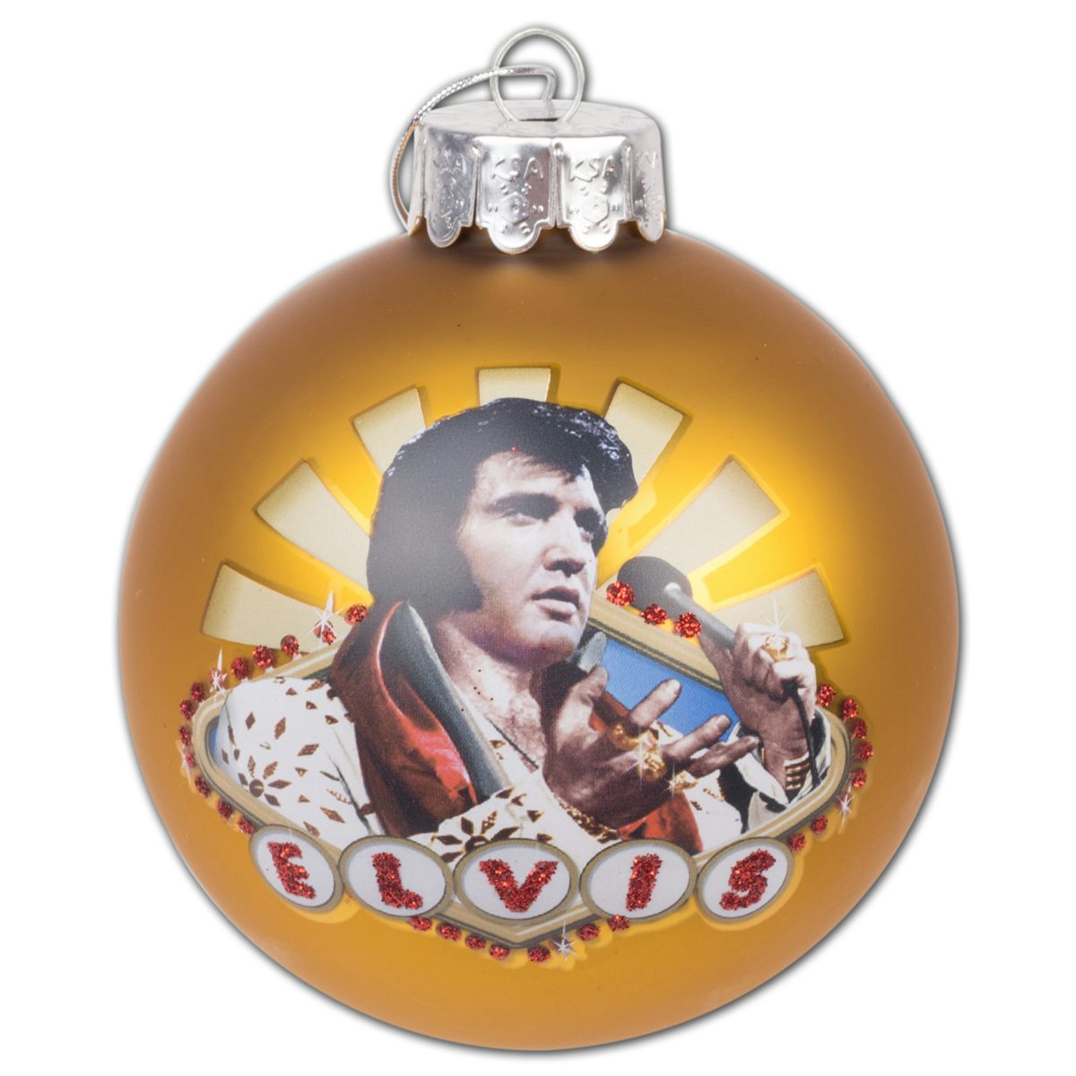 Elvis Presley Viva Las Vegas 80mm Glass Ornament