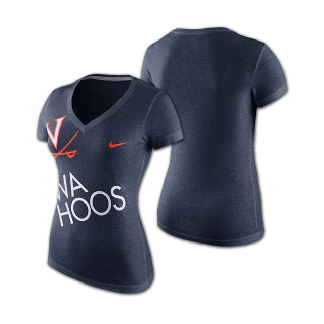 Uva Athletics Nike Ladies Up Kilter V Neck T Shirt