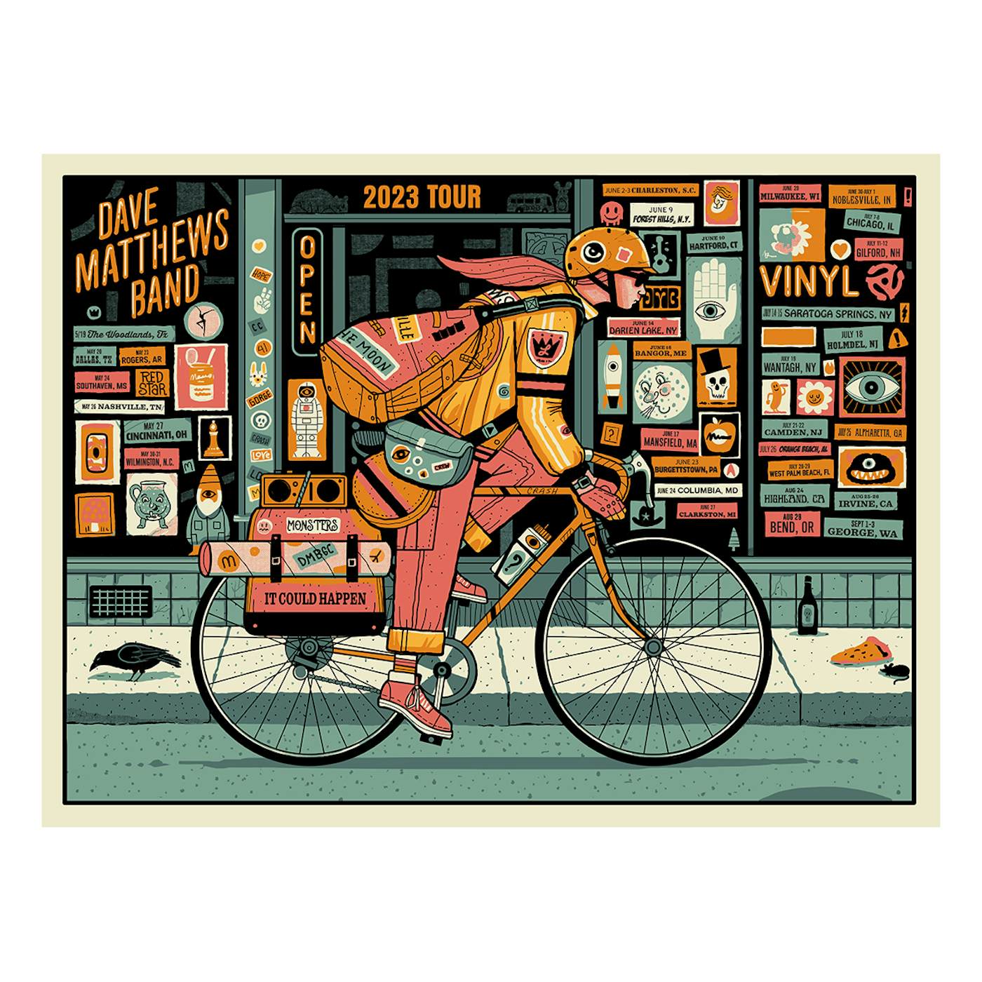 Dave Matthews Band 2023 Summer Tour Date Poster - Bicycle