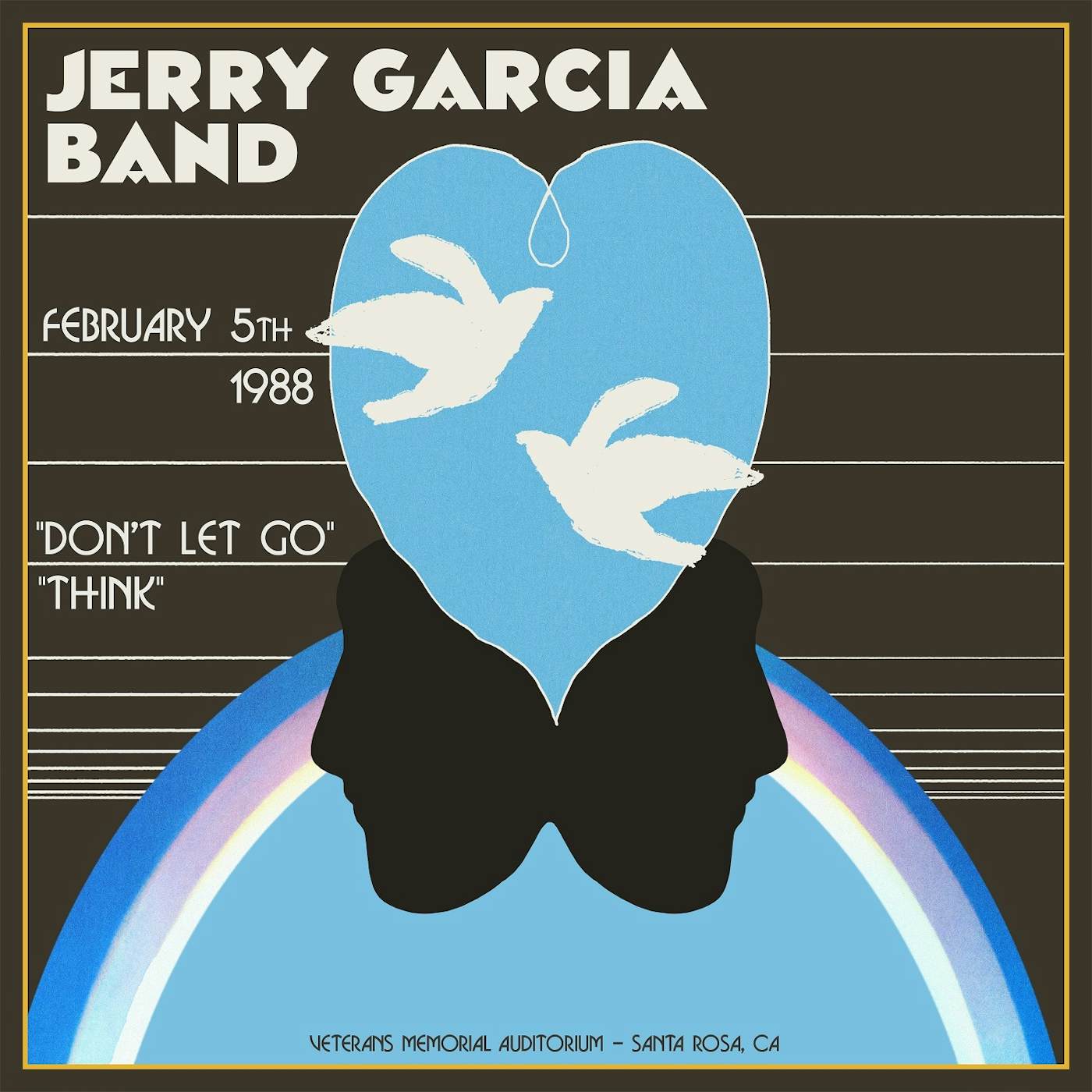 Jerry Garcia Wolf Guitar T-shirt, Black Grateful Dead reverse dyed