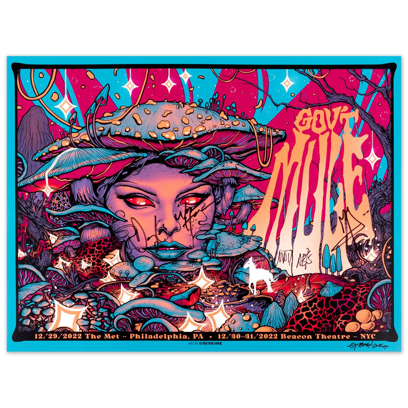 Gov't Mule NEW YEAR’S RUN 2022-2023 POSTER - MUNK ONE (SIGNED)