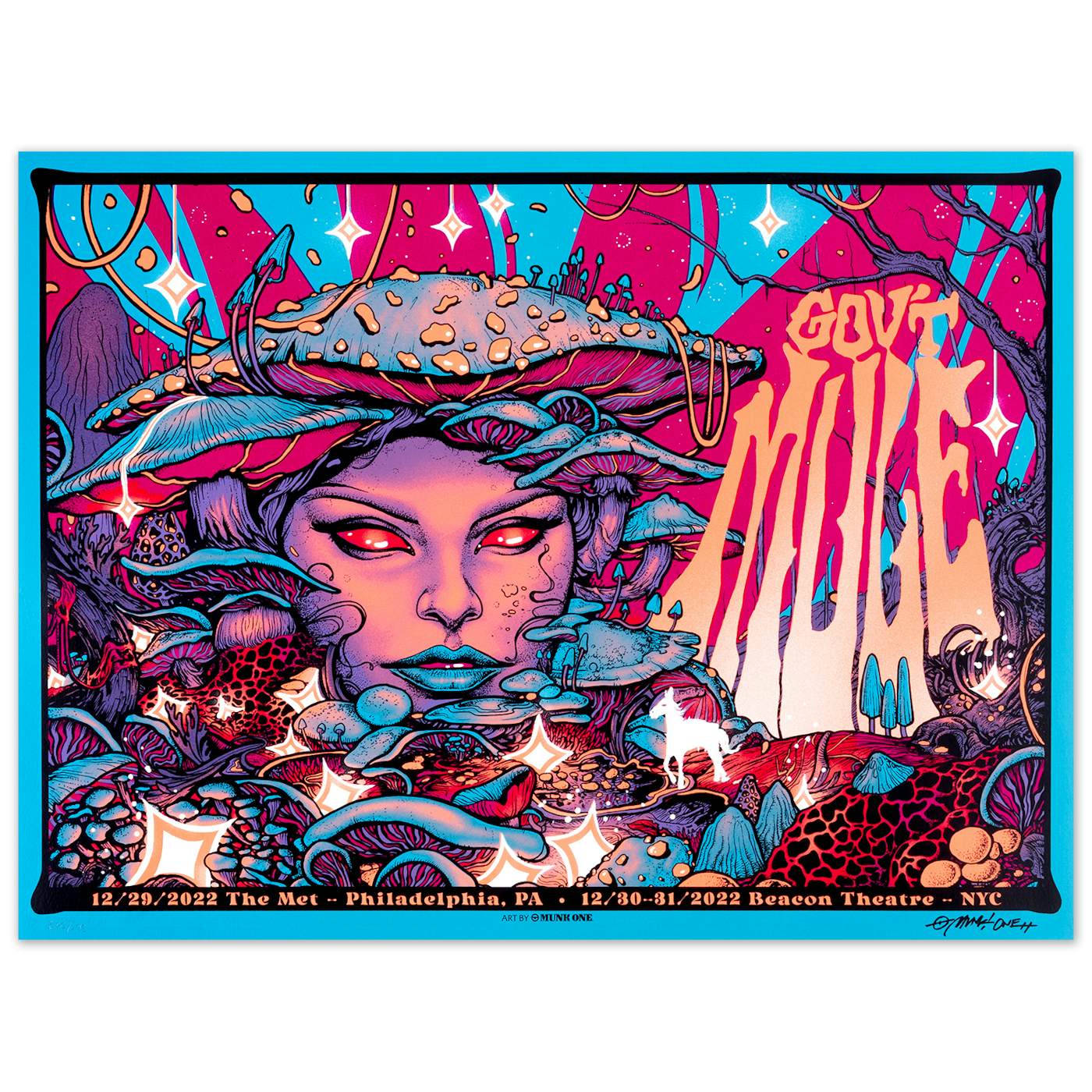 Gov't Mule NEW YEAR’S RUN 2022-2023 POSTER - MUNK ONE (UNSIGNED)