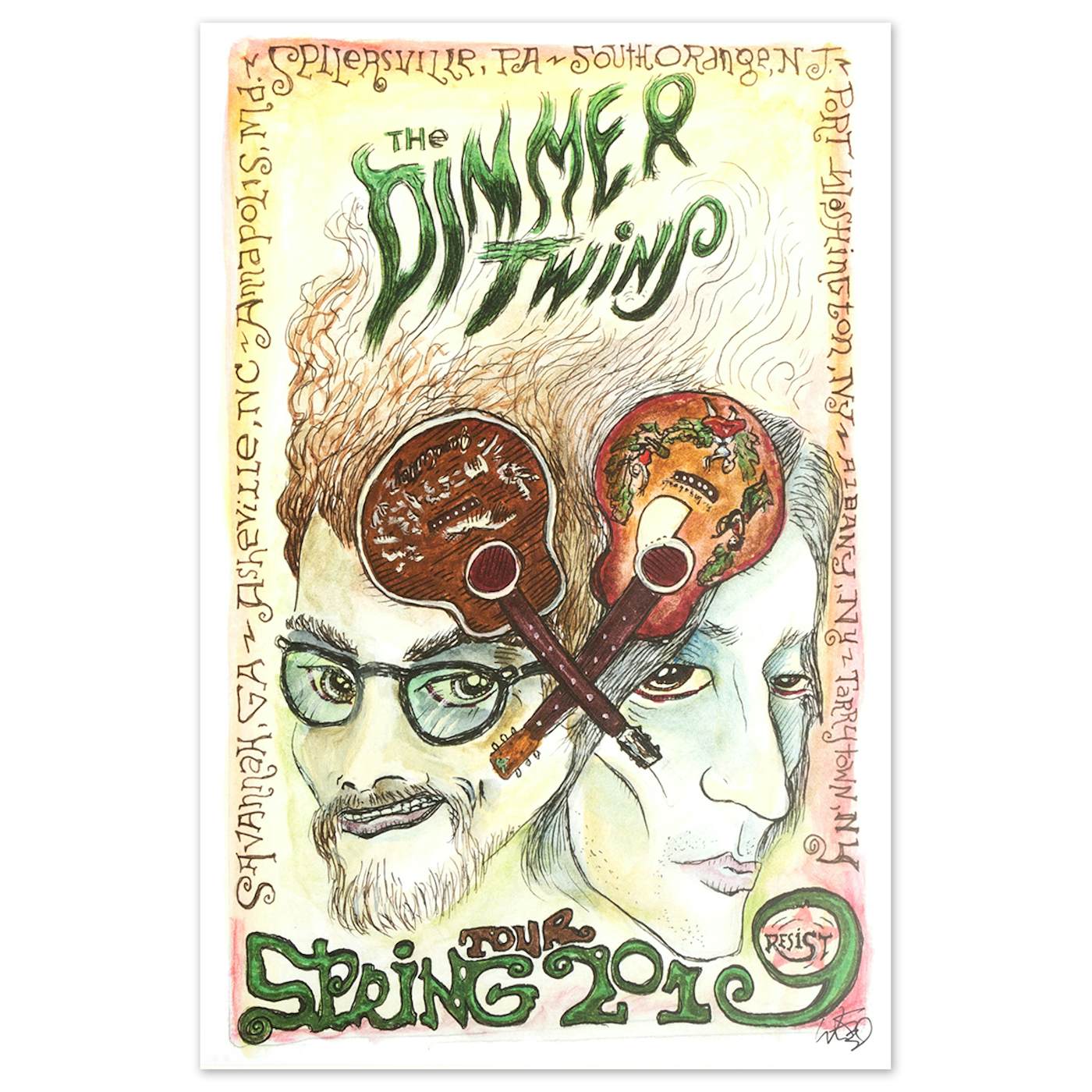 Drive-By Truckers The Dimmer Twins Spring 2019 Tour Poster