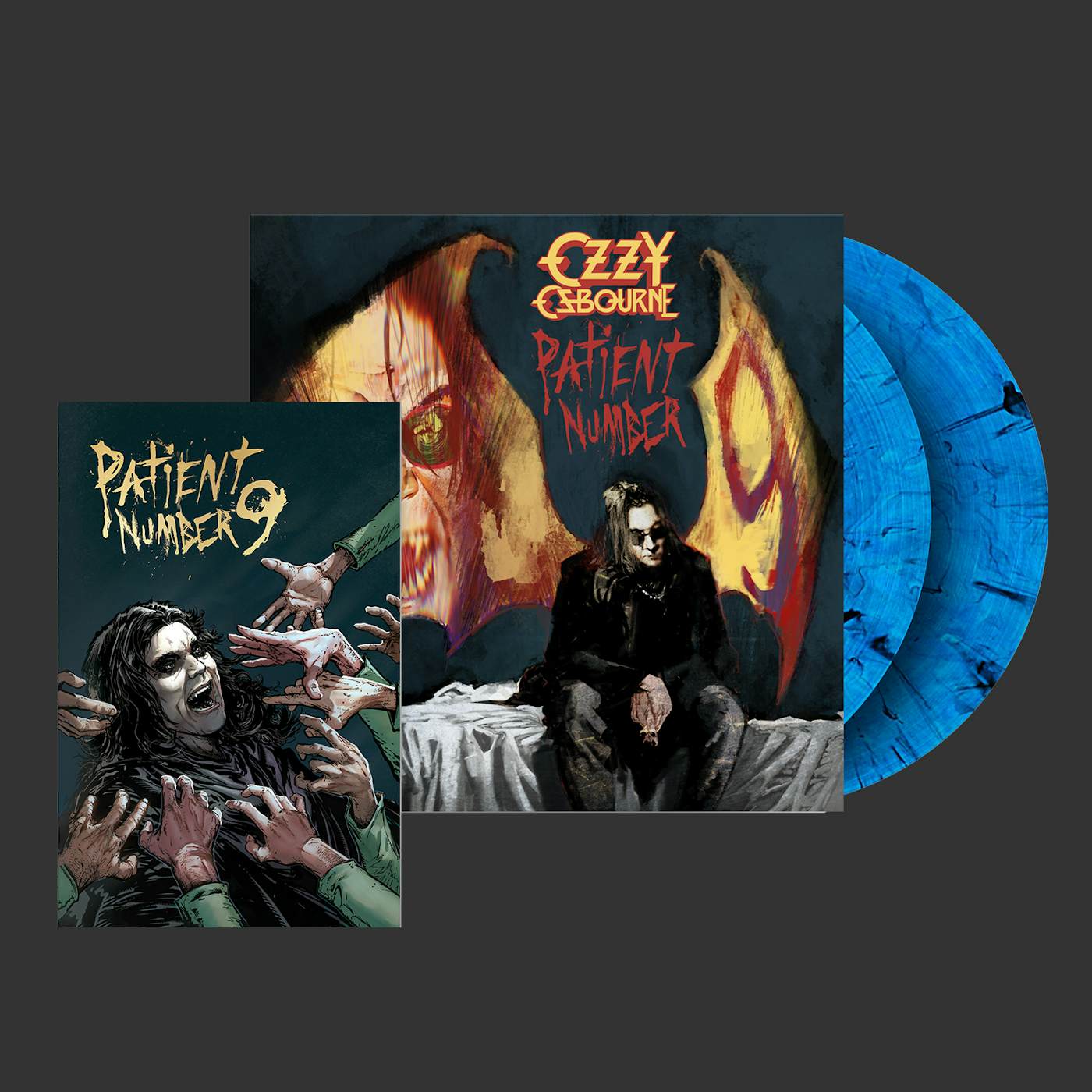Ozzy Osbourne Convention Exclusive 2-LP Blue Smoke Vinyl w/Todd McFarlane Cover Variant + Gold Foil Cover Comic Book