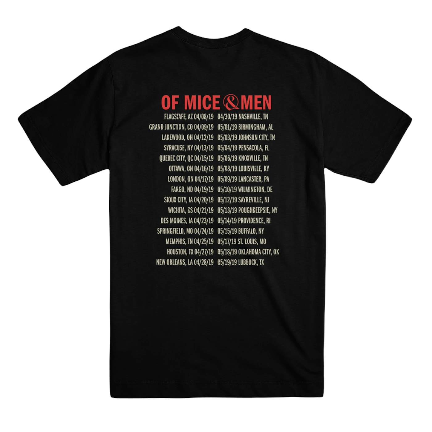 Of Mice & Men Black Emblems Tour Tee
