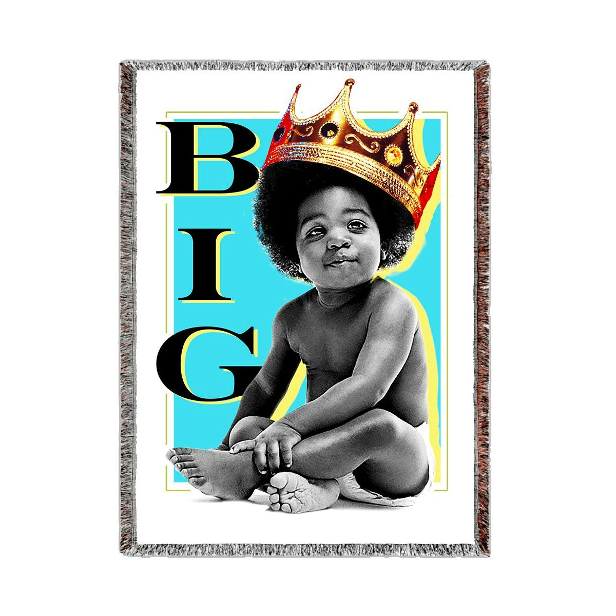 The Notorious B.I.G. Biggie Baby Crown Woven Blanket