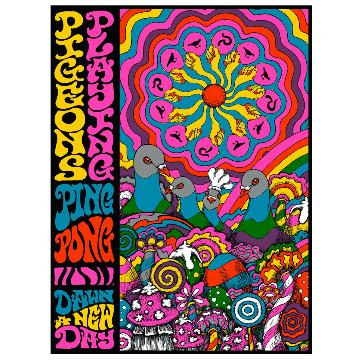 Pigeons Playing Ping Pong Dawn A New Day Poster