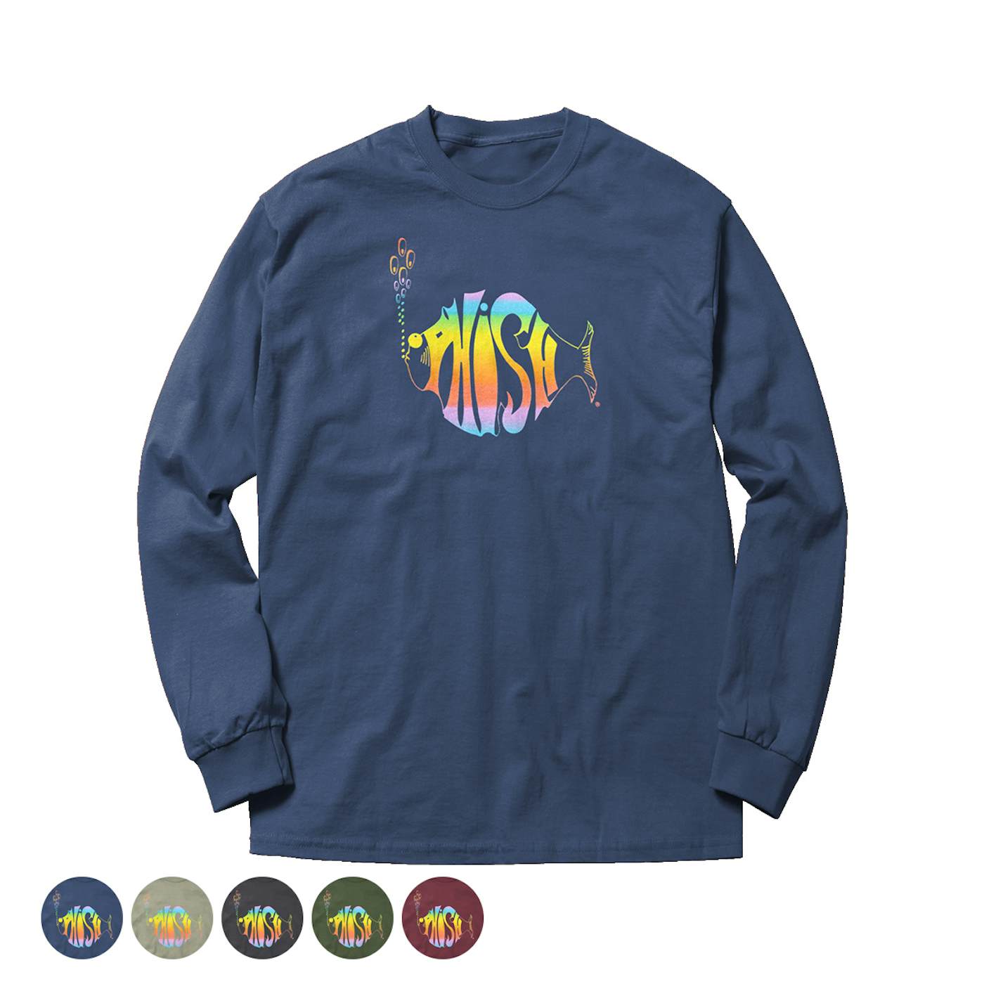 Navy Spider Tie Dye 100% Pre-shrunk Heavy Cotton Long Sleeve Tee