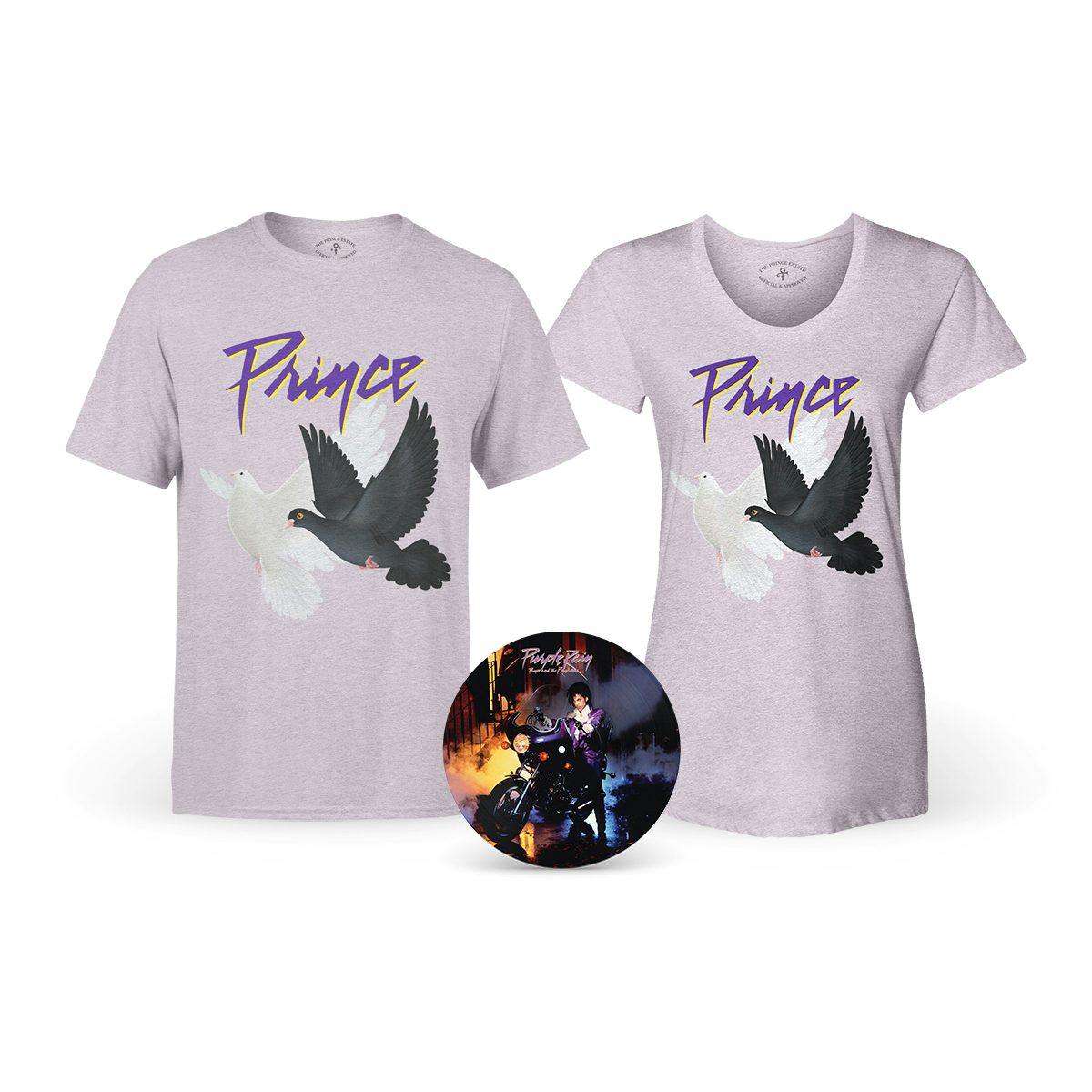 Prince T Shirt Purple Rain Doves Distressed Logo Nuevo Oficial Unisex Purple