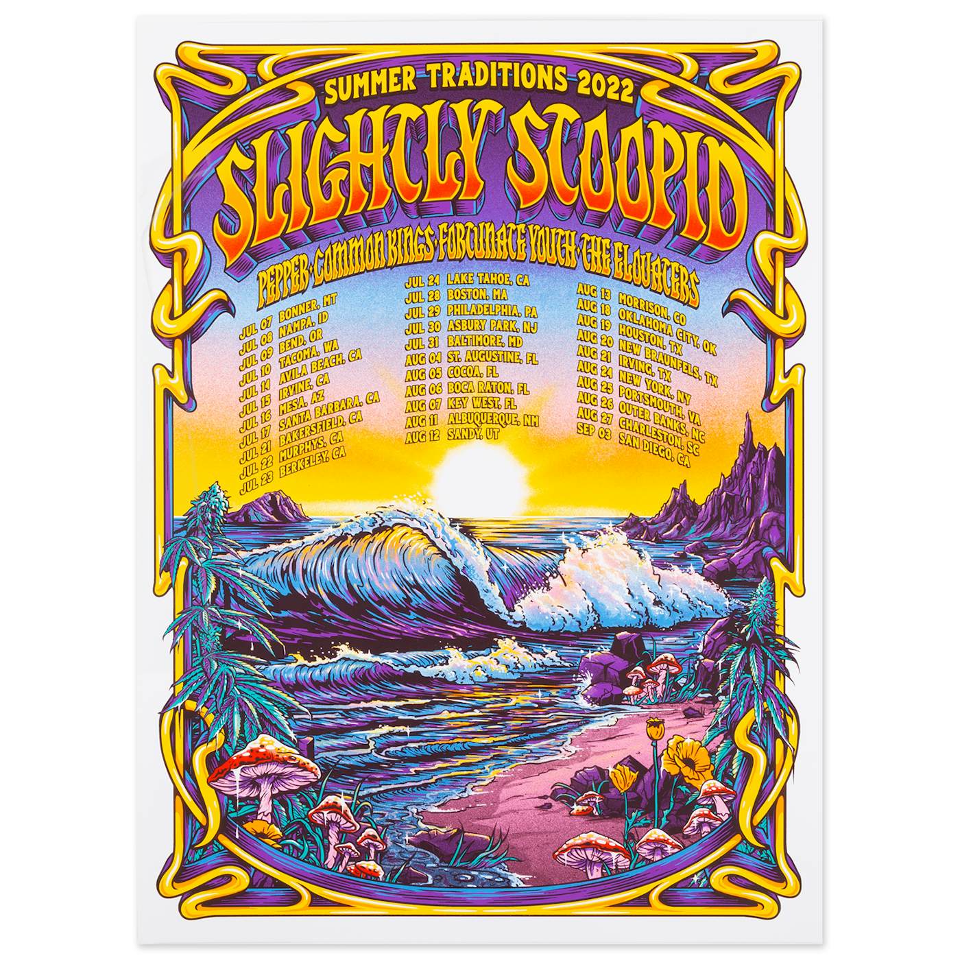 Slightly Stoopid 2022 Summer Traditions Tour Poster (With Tour Dates)
