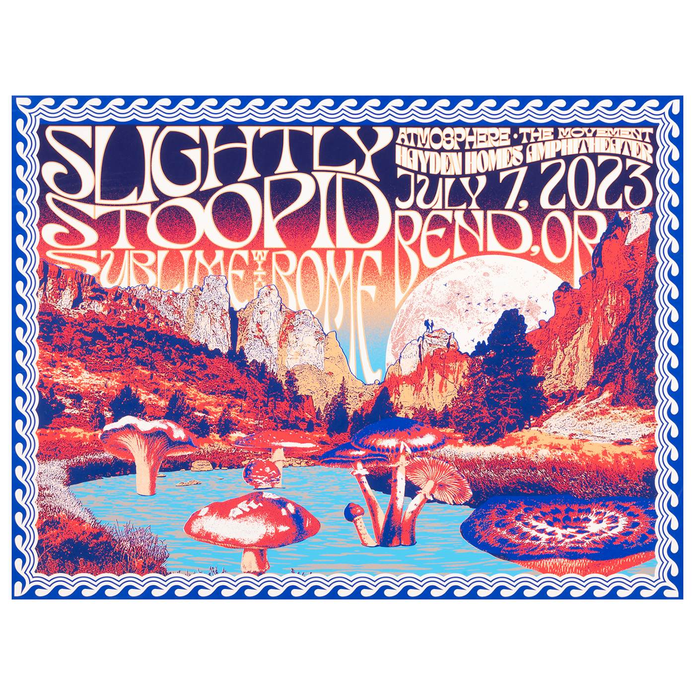 Slightly Stoopid 7/7/23 Bend, OR Show Poster by Zoca Studio