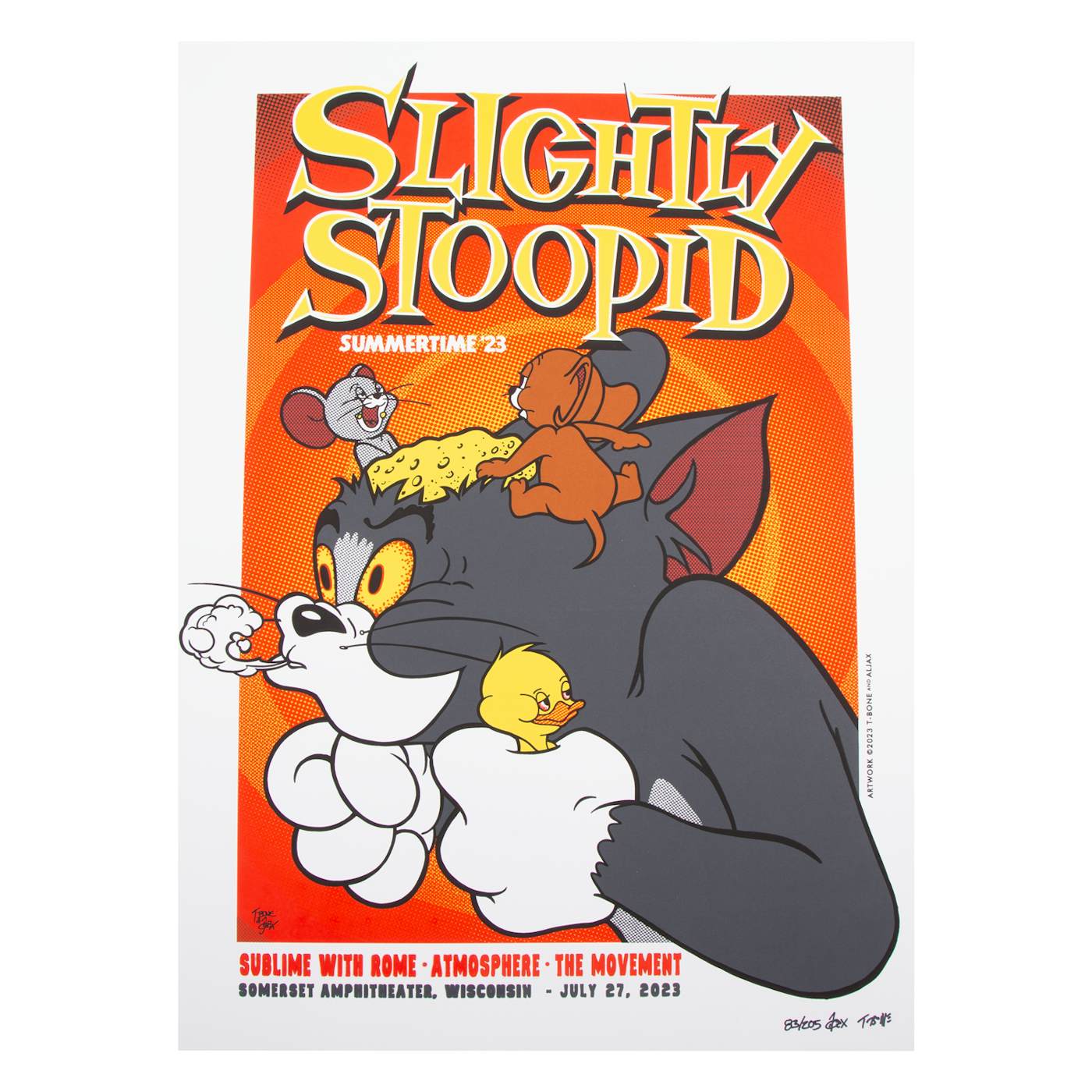 Slightly Stoopid 7/27/23 Somerset, WI Show Poster by T-Bone + Aljax