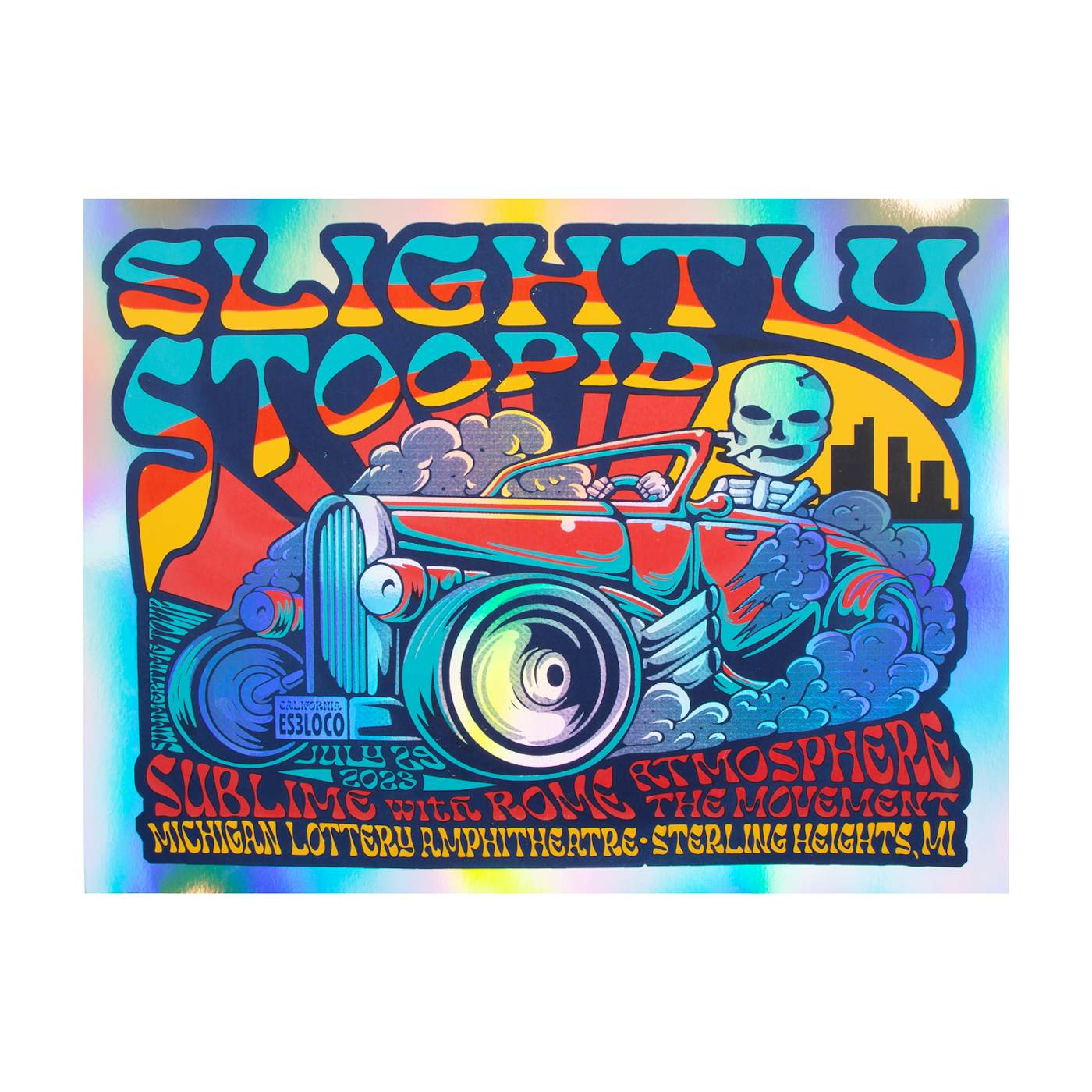 Slightly Stoopid 7/29/23 Sterling Heights, MI Foil Show Poster by Nate Duval