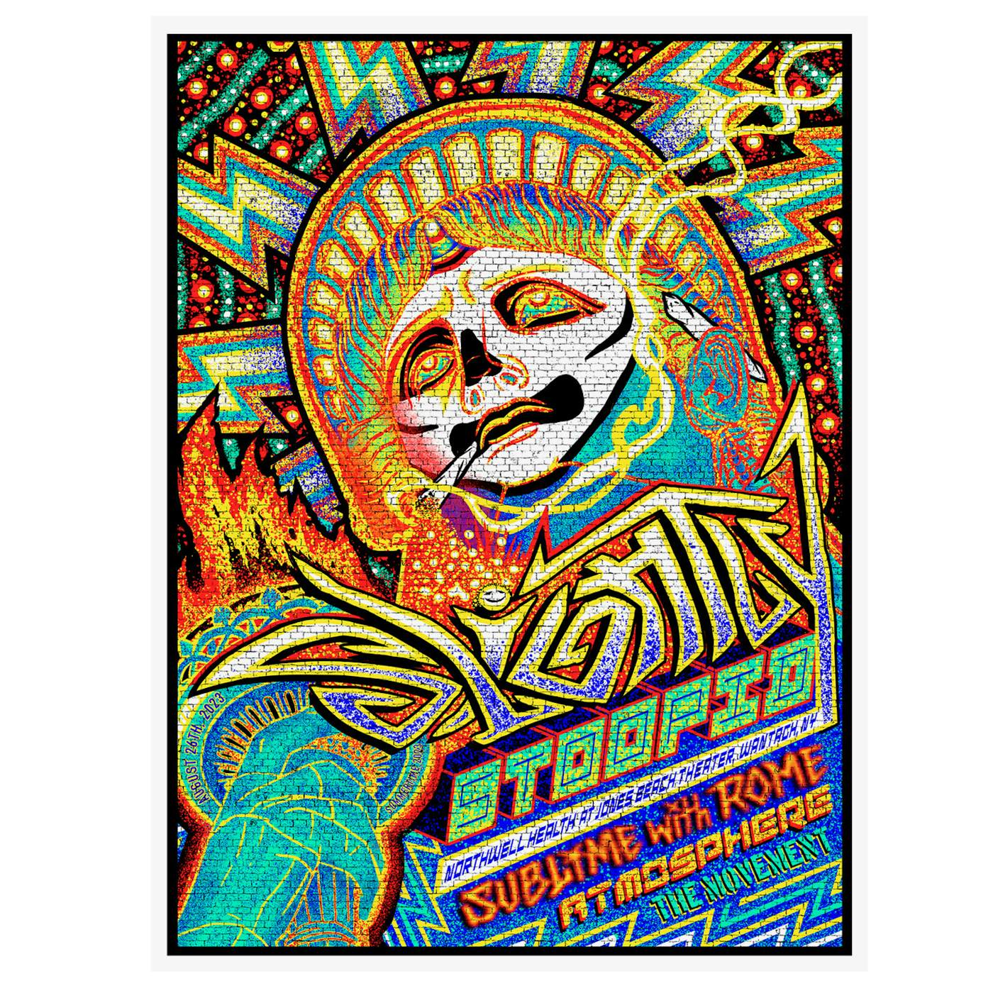 Slightly Stoopid 8/26/23 Wantagh, NY Show Poster by Brad Klausen