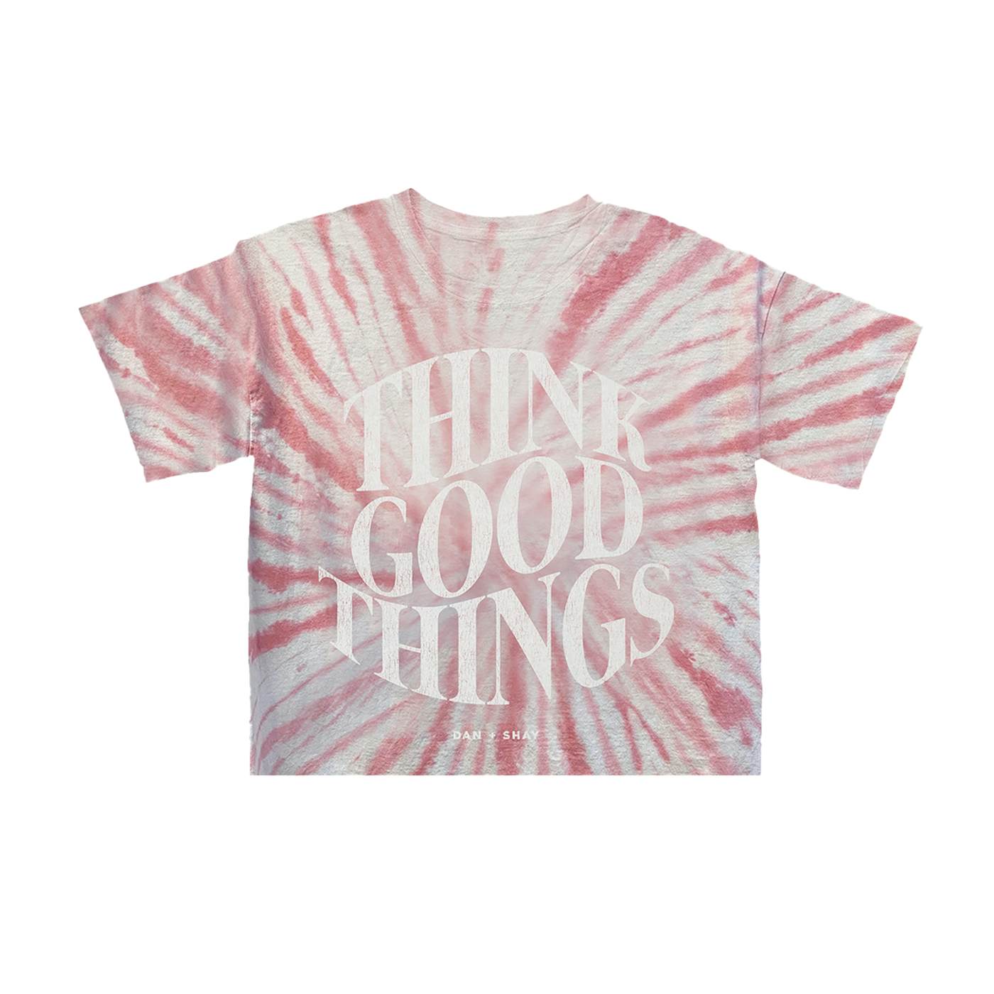 Dan + Shay Think Good Things Cropped Pink Tie-Dye T-Shirt