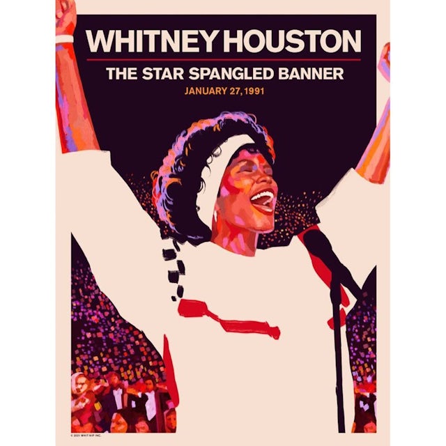 Whitney Houston Star Spangled Banner 30th Anniversary Poster