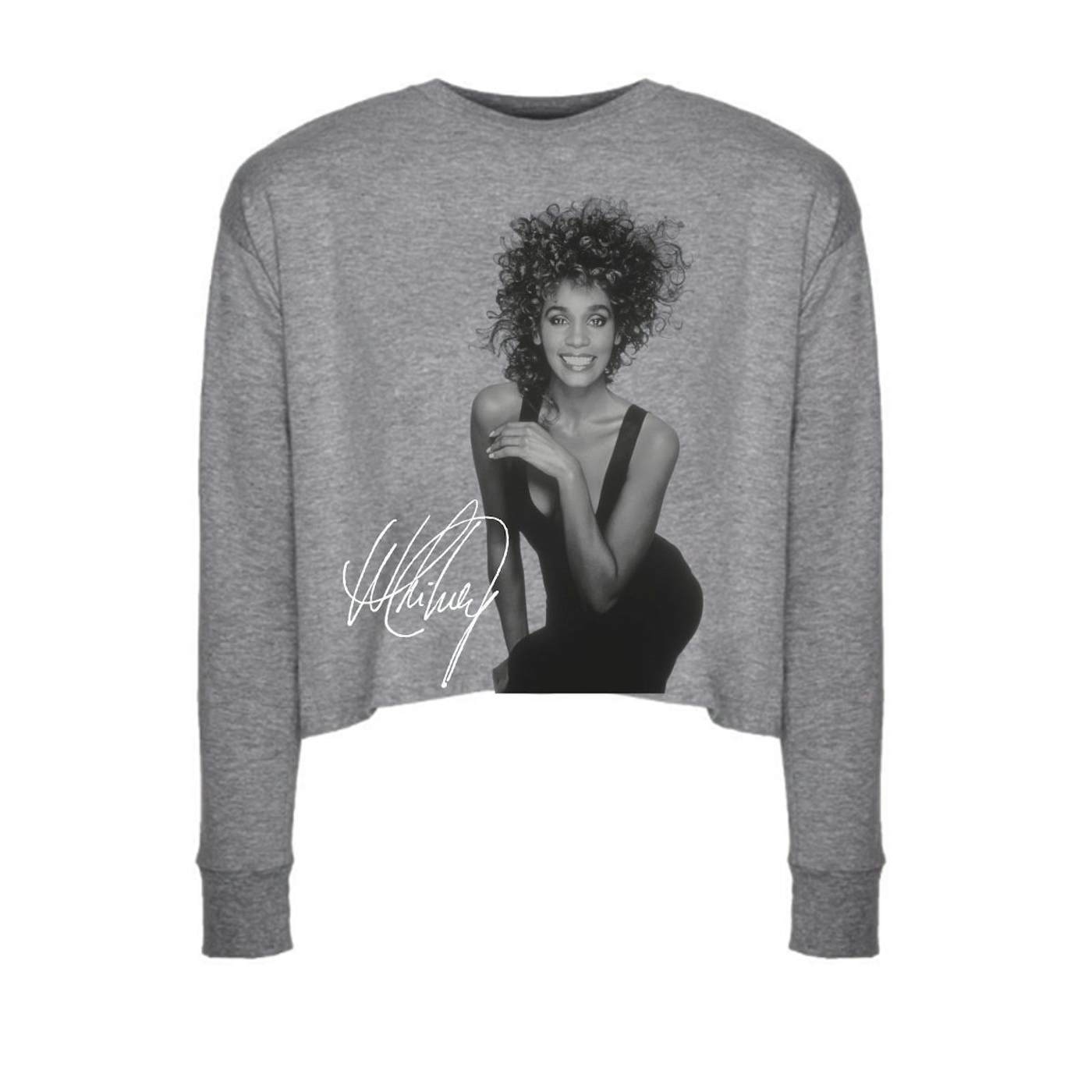 Whitney Houston That Smile Long Sleeve Crop Top
