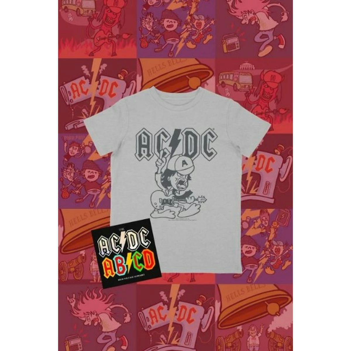 AC/DC Kids Alphabet Book + Angus The Duck Grey Tshirt