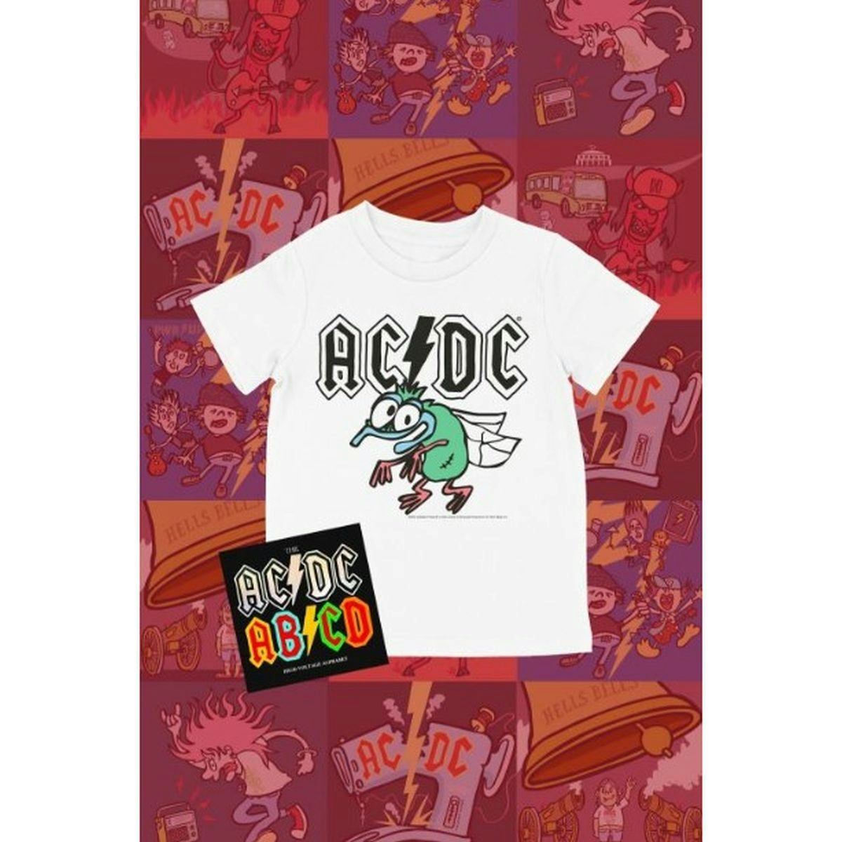 AC/DC Kids Alphabet Book + Fly On The Wall White Tshirt