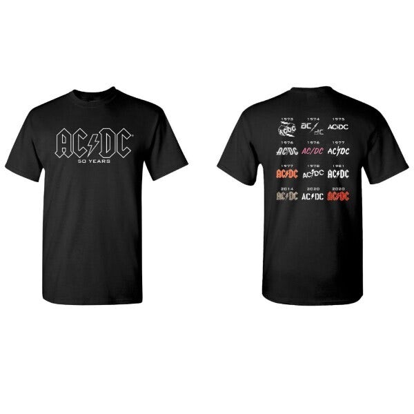 AC/DC 50 Years Of Logos (Choice of Style)