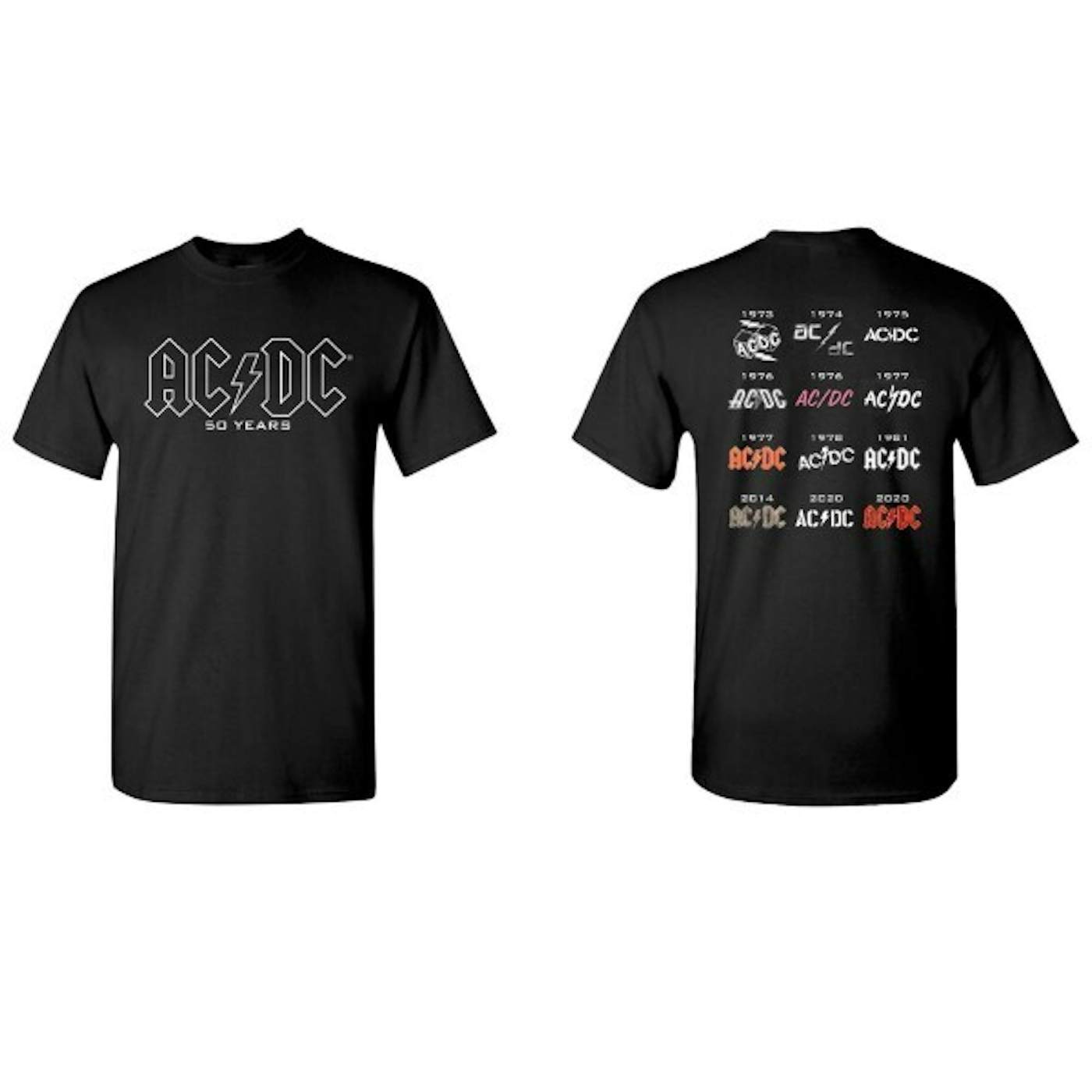 AC/DC 50 Years Of Logos (Choice of Style)