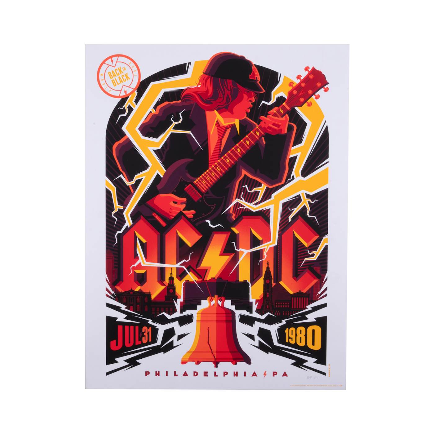 AC/DC JULY 31, 1980 PHILADELPHIA, PA POSTER GALLERY EDITION