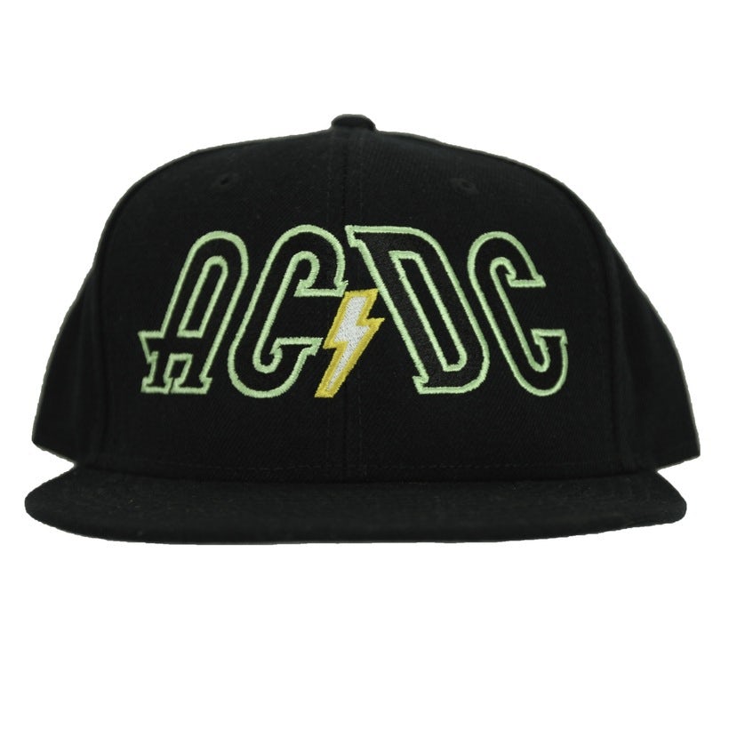 AC/DC All Over Logo Flat Bill Snapback Hat