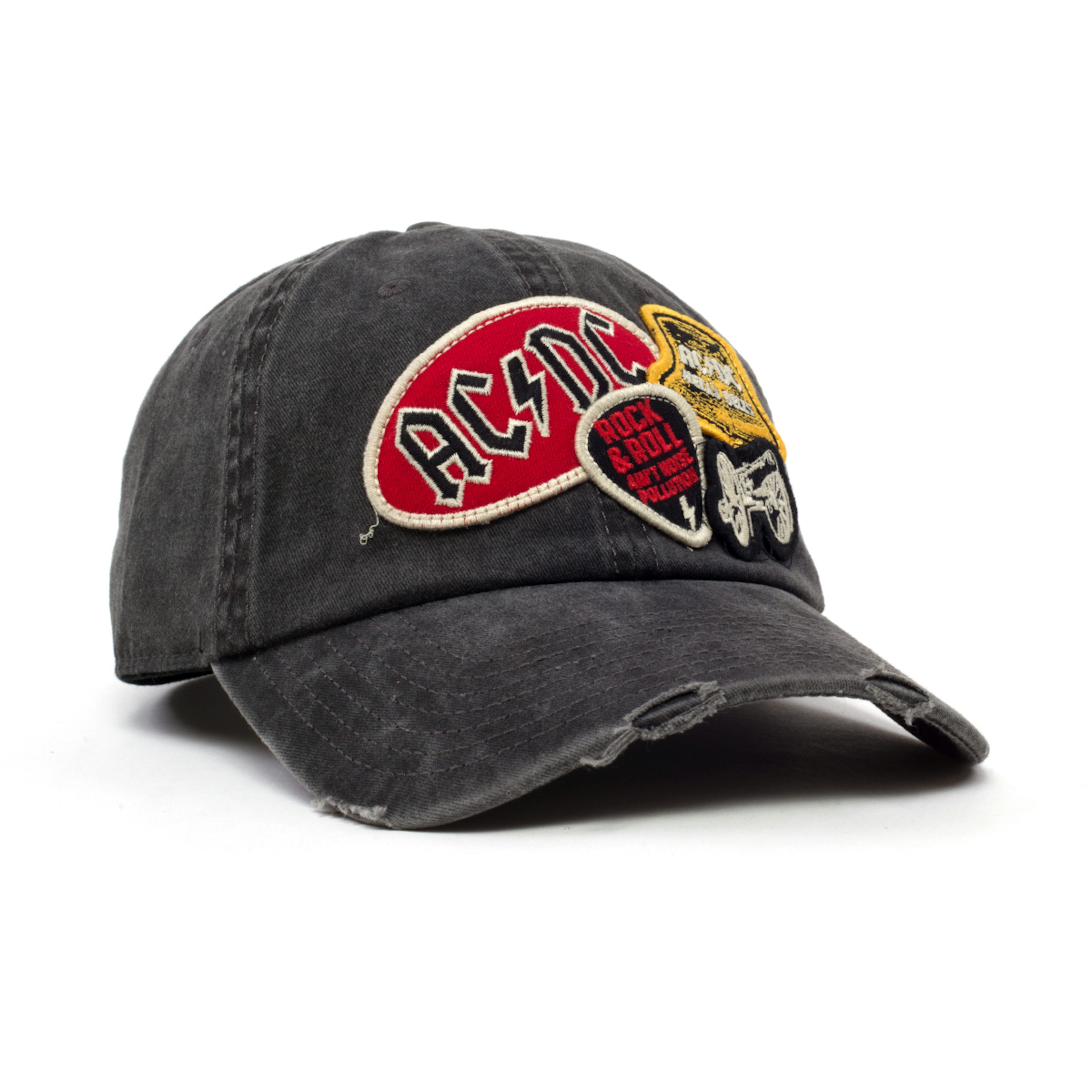 AC/DC Patches Red Logo Hells Bells Cannon Grey Hat