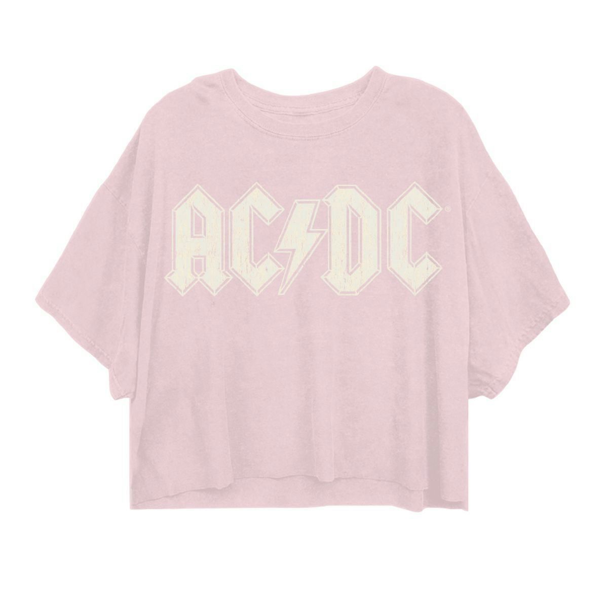 AC/DC Pale Pink Cropped T-shirt
