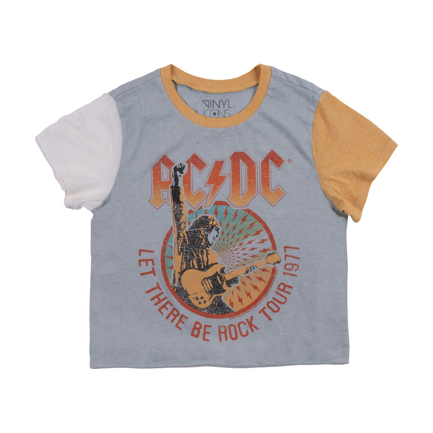 AC/DC Let There Be Rock Tour 1977 Colorblock Crop Top