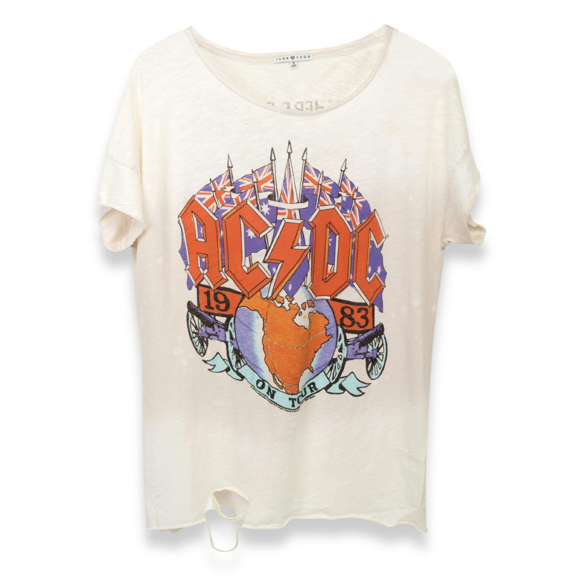 AC/DC Flags Globe Tour White T-Shirt