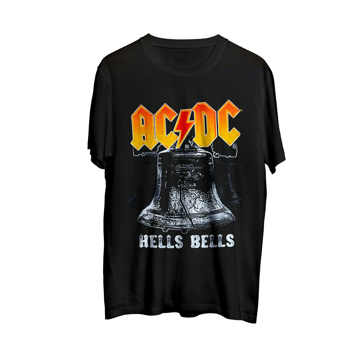 AC/DC Orange Logo Hells Bells Black T-Shirt