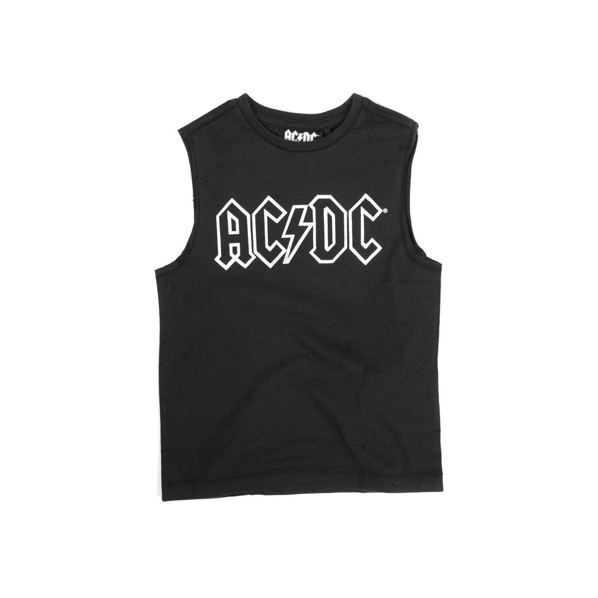 AC/DC Silver Foil Logo Black Tank Top