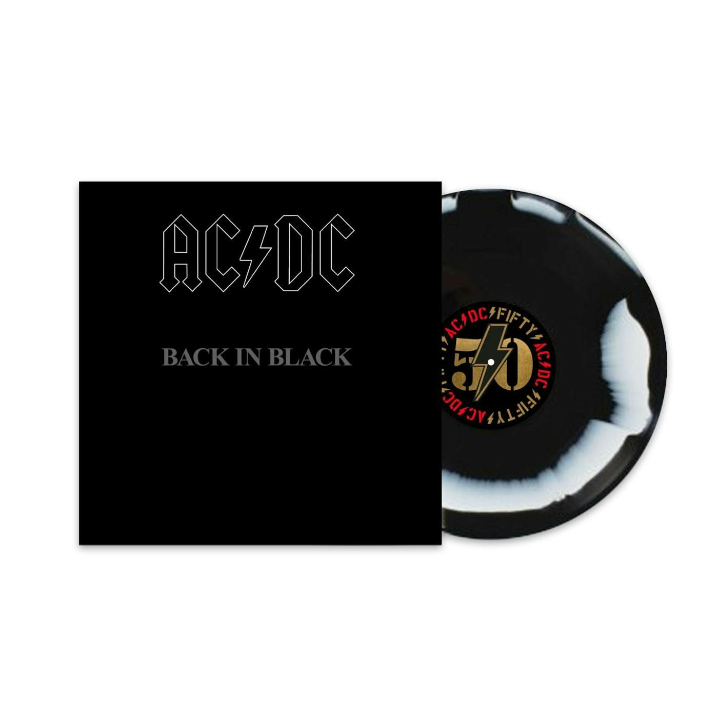 AC/DC Back In Black Black/White Blend Vinyl LP