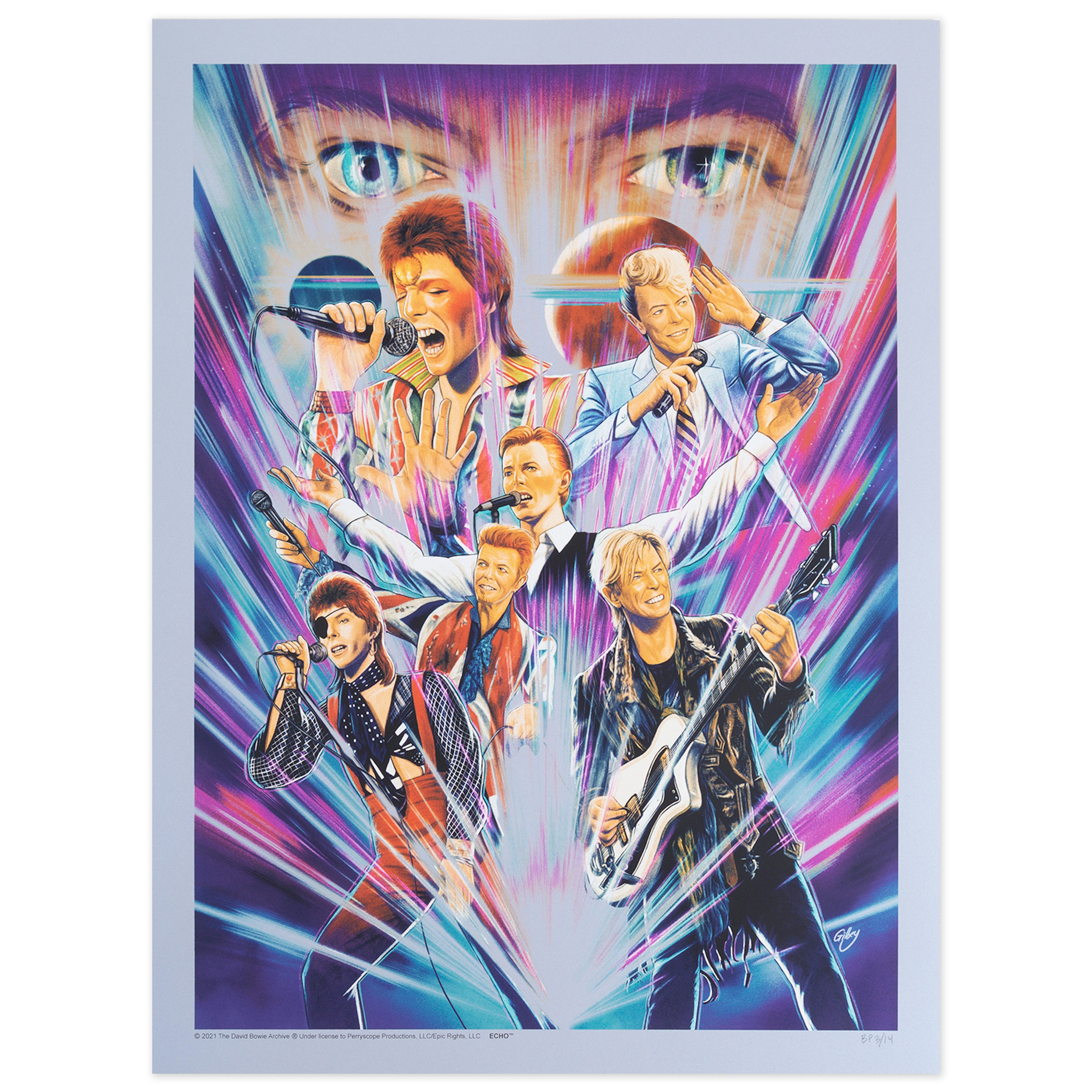 David Bowie The Sound of Light Poster - Blue