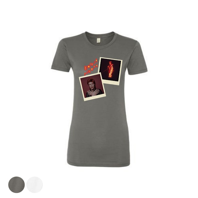 David Bowie Pin UPS David Bowie Women s Pin Ups Polaroids T Shirt