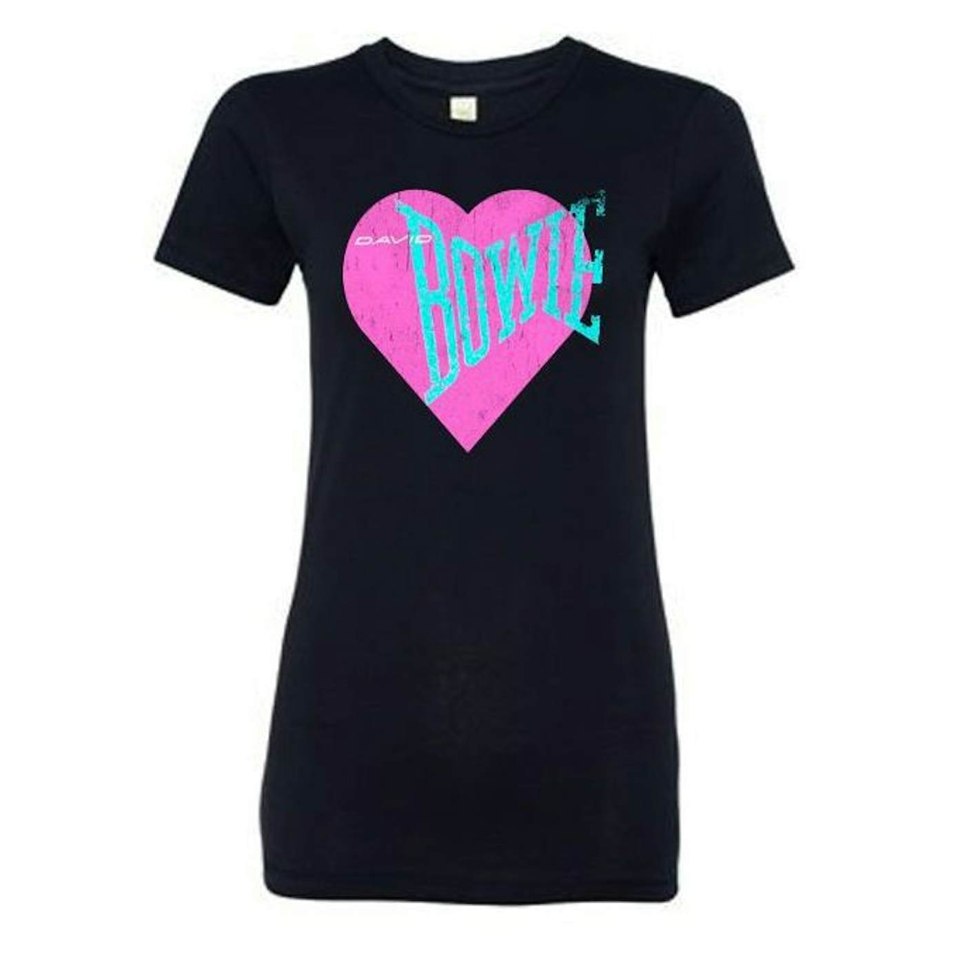 David Bowie Women's Love Bowie Pink Heart T-shirt