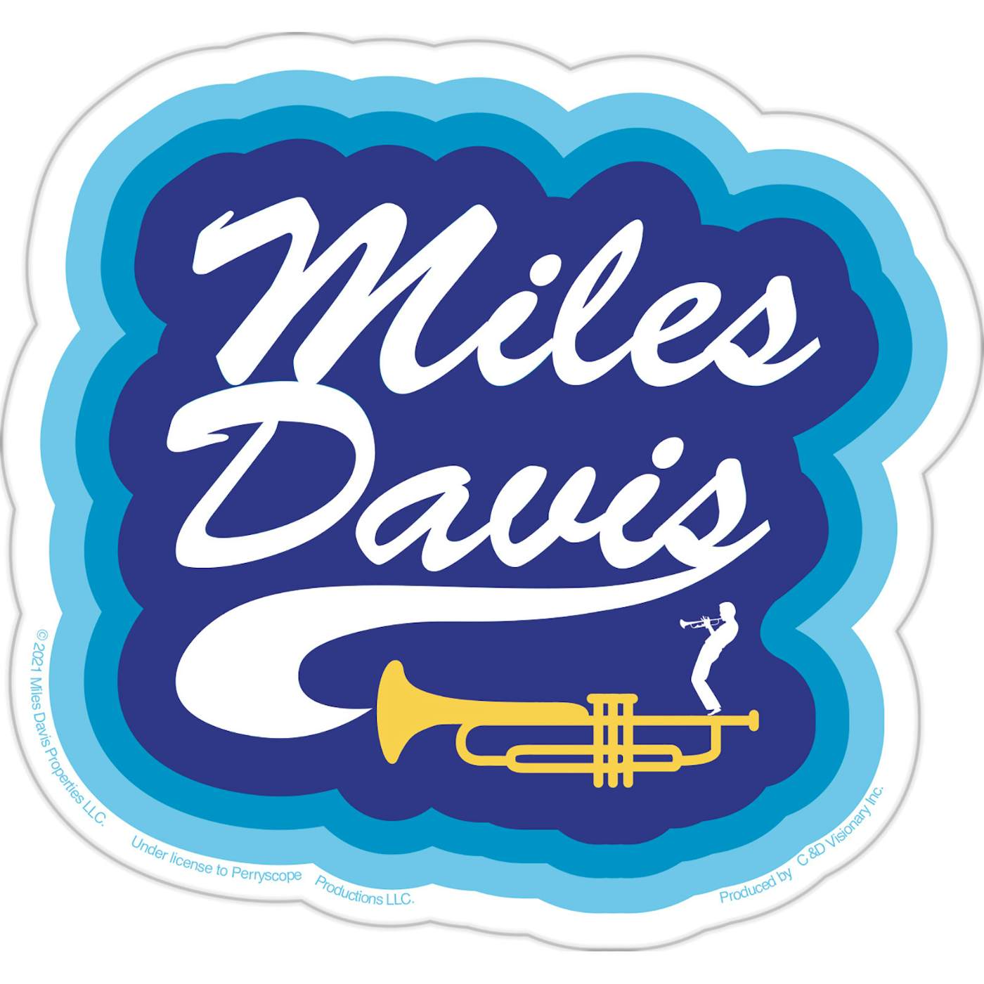 Miles Davis Blues 4.2"x4.5" Sticker