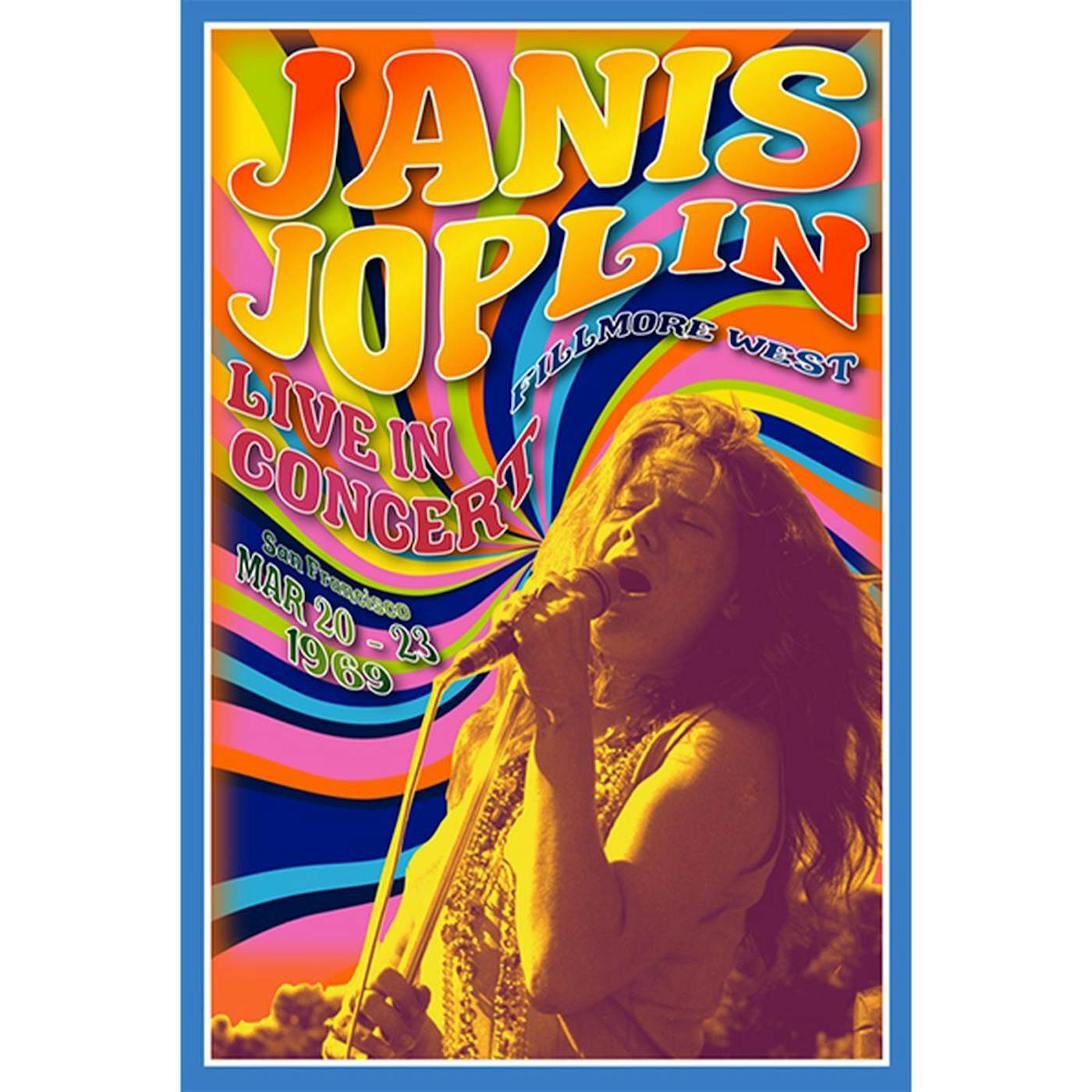 Janis Joplin Psychedelic 24x36 Canvas Print