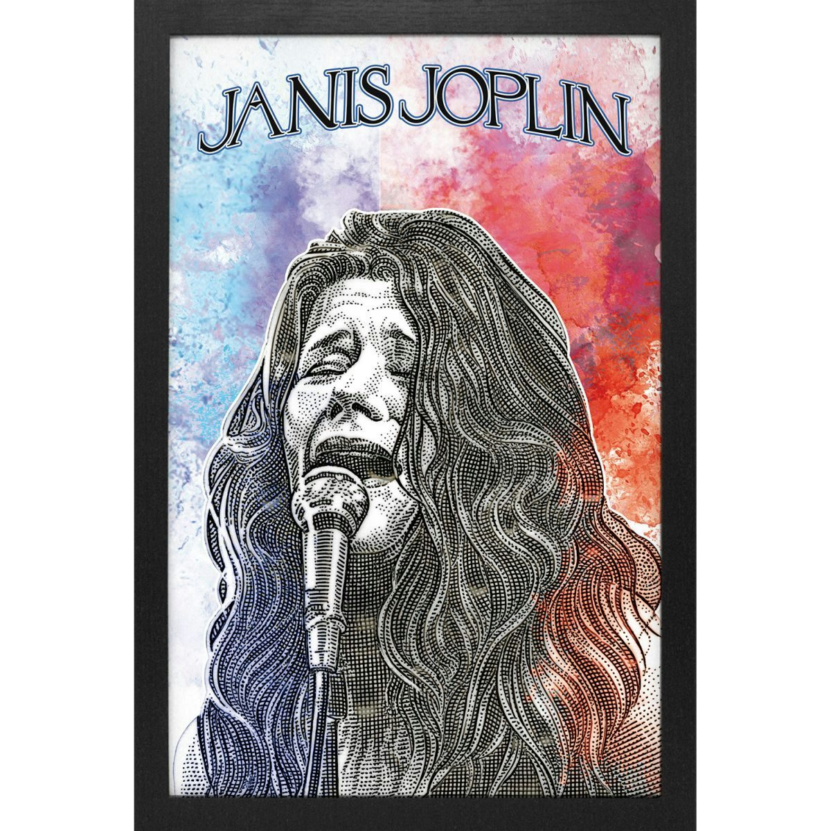 Janis Joplin Paint 11x17 Framed Print