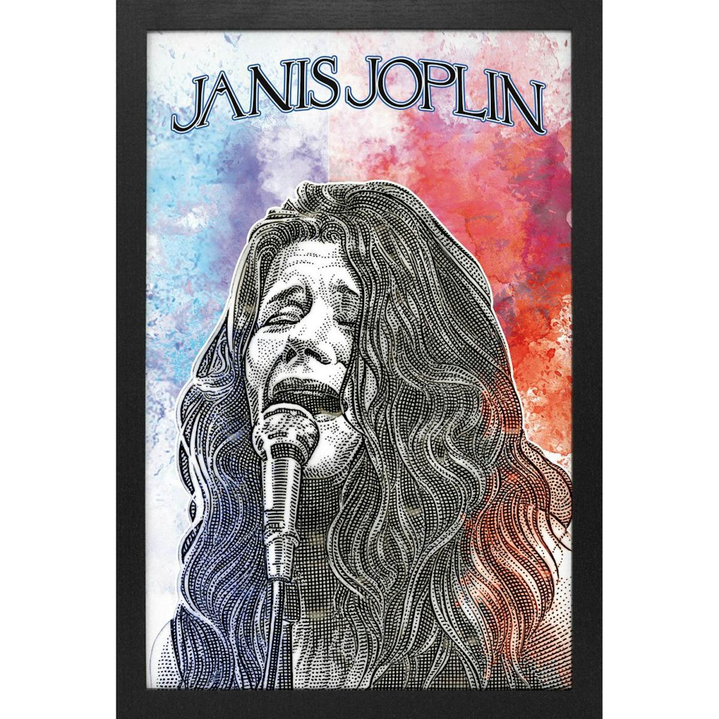 Janis Joplin - Paint 11x17 Framed Print
