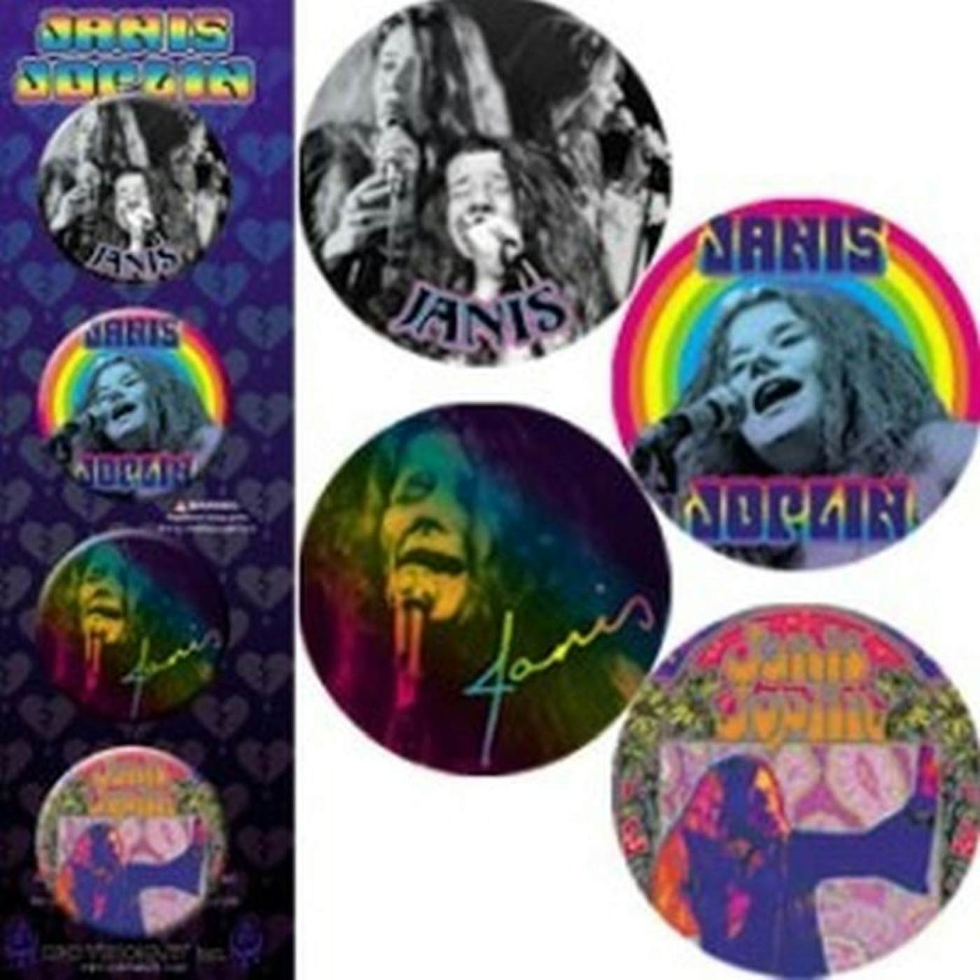 Janis Joplin 4 Pack 1.25" Button Set
