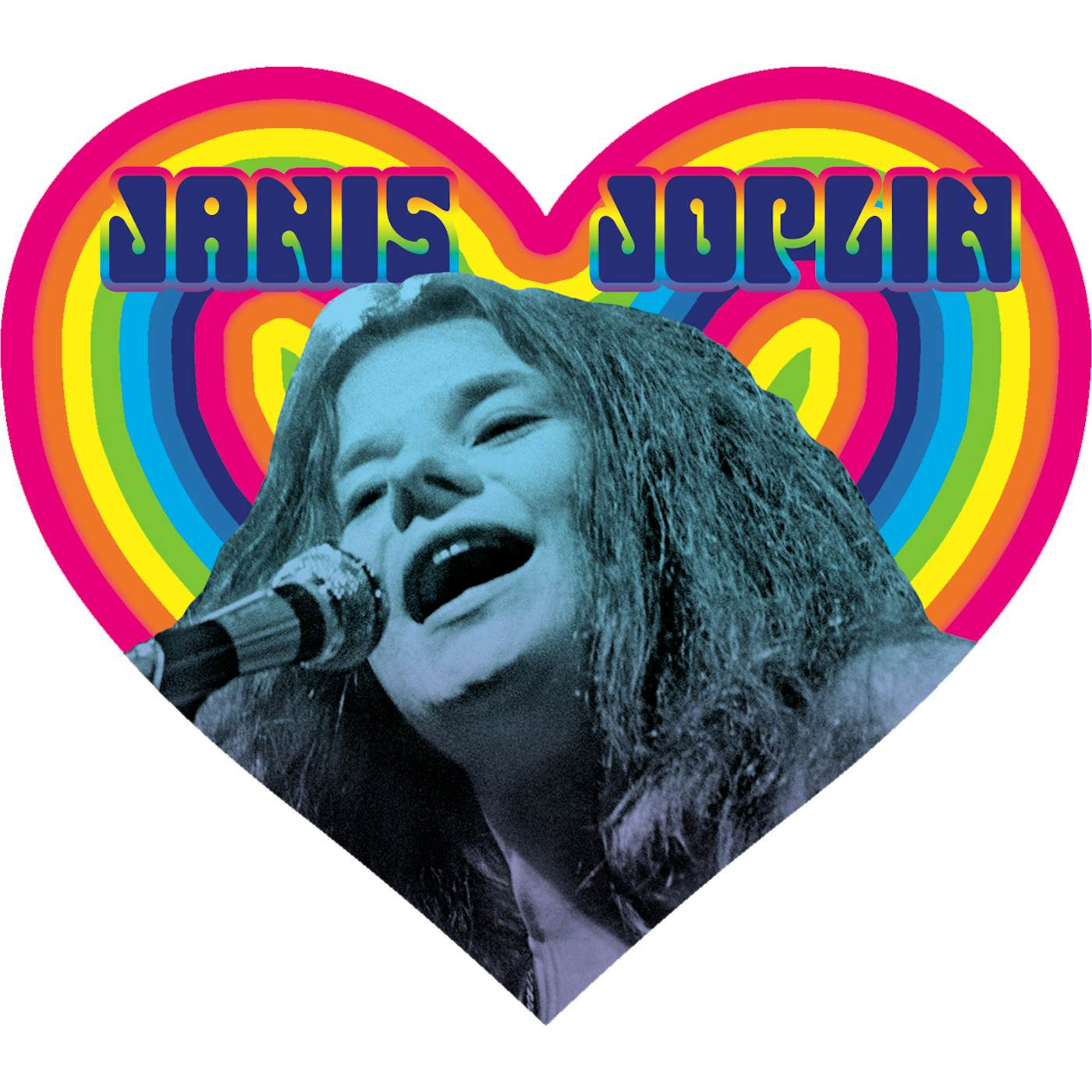 Janis Joplin Heart 4.75"x4.1" Sticker