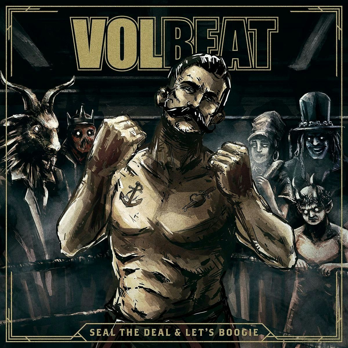 Volbeat T-Shirt Ufficiale 'Seal The Deal & Let's Boogie' – Goat Logo – Unisex Cotone Morbido – Nero - 2