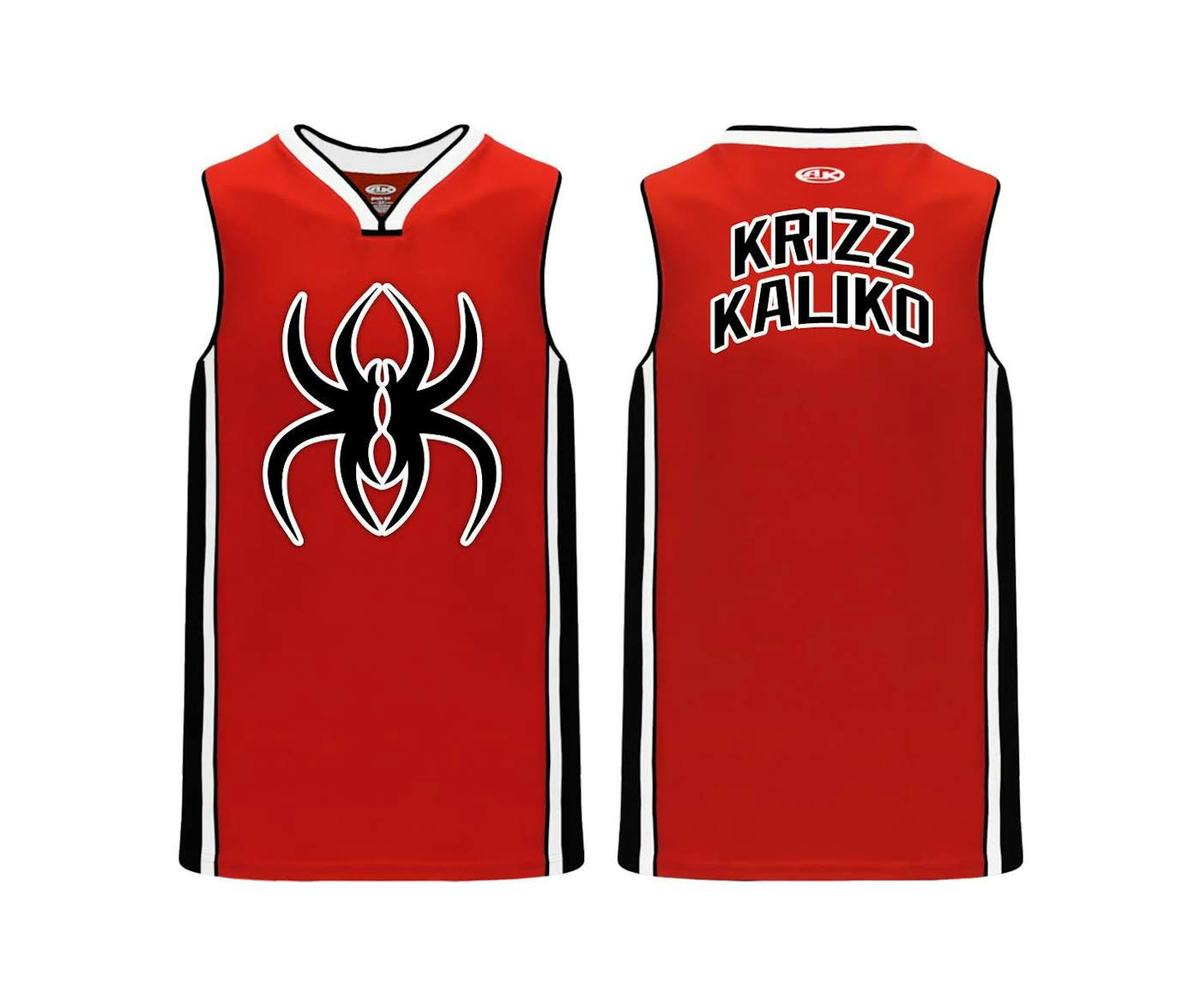 Krizz Kaliko Red Basketball Jersey BLACK LOGO