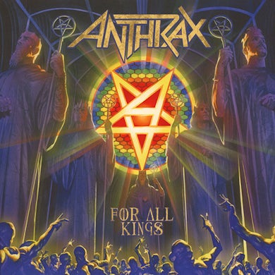 Anthrax FOR ALL KINGS on Aqua Blue Vinyl Record